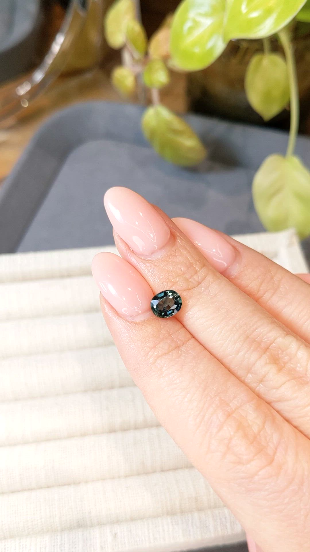 1.10 Ct. Bluish Green Sapphire from Madagascar Size Video