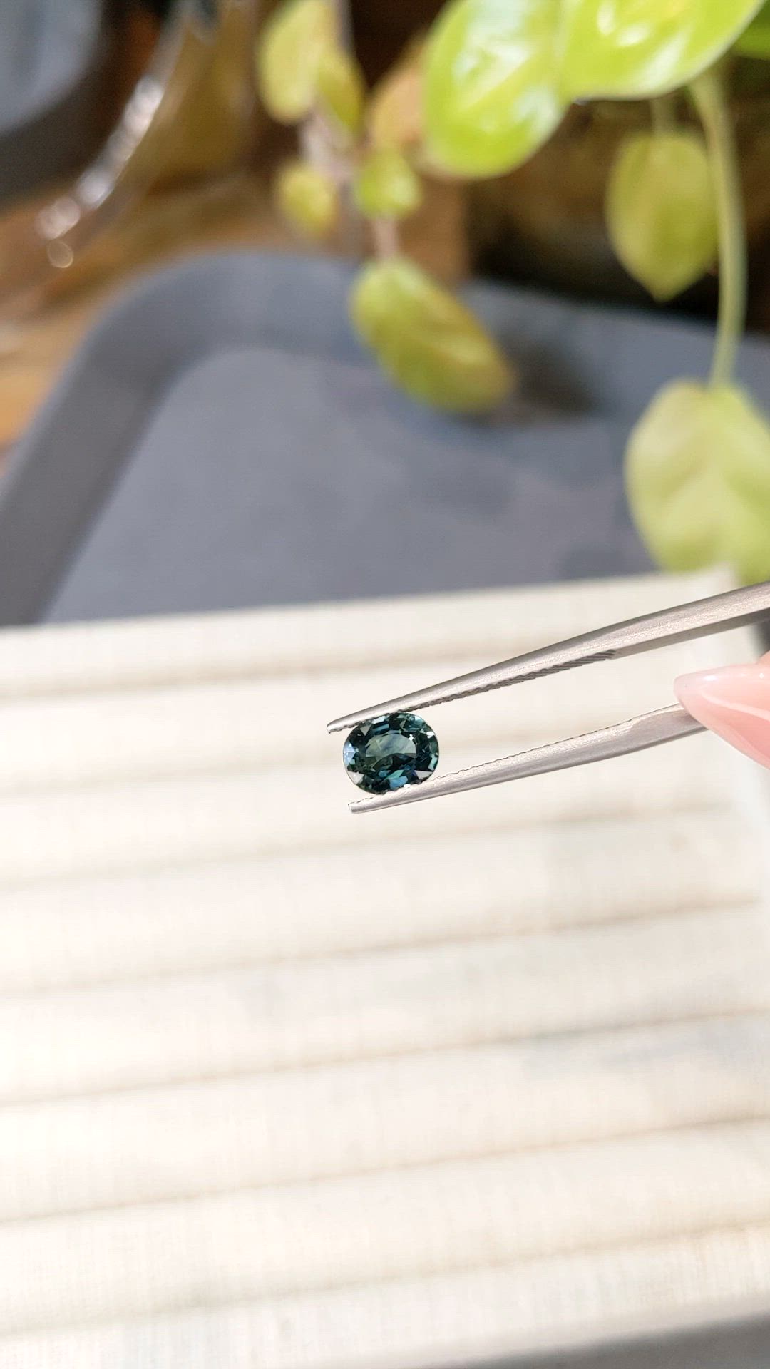 1.10 Ct. Bluish Green Sapphire from Madagascar Size Video