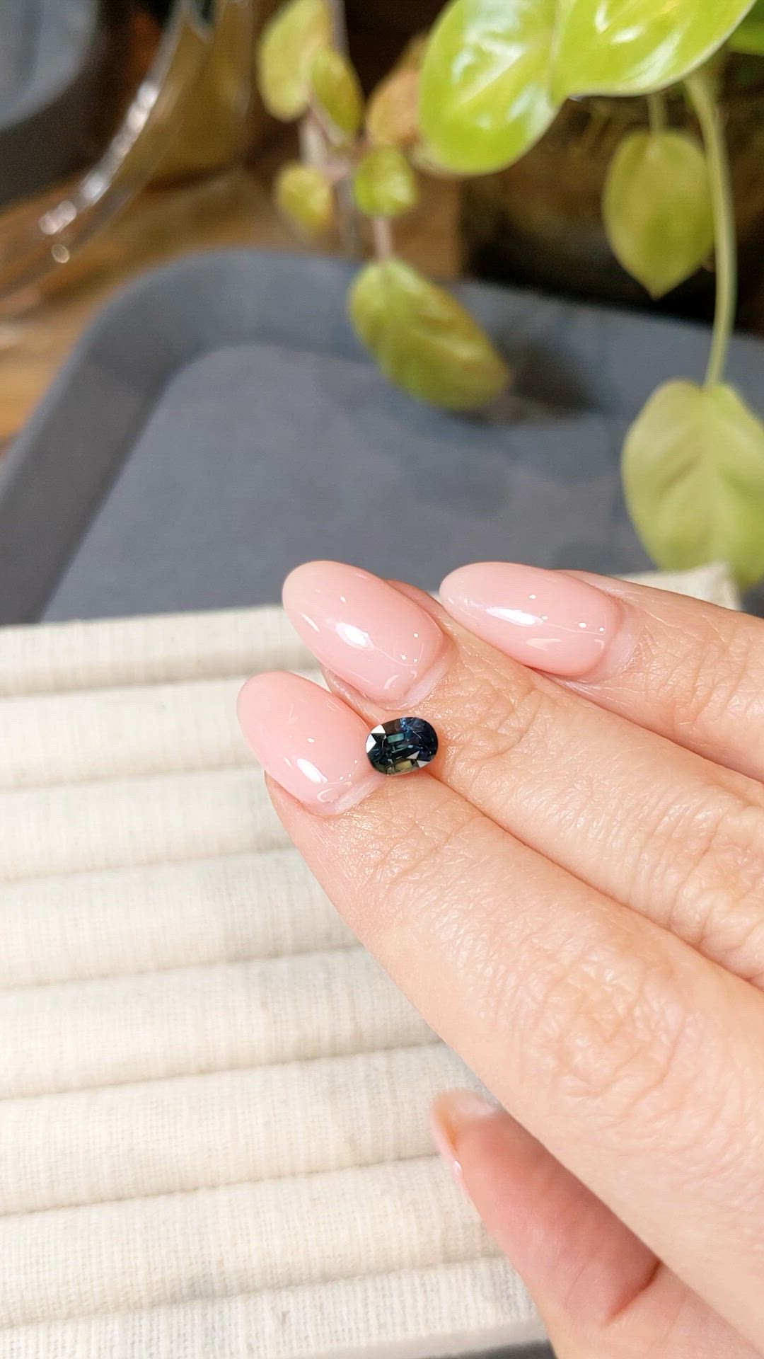 1.10 Ct. Greenish Blue Sapphire from Madagascar Size Video