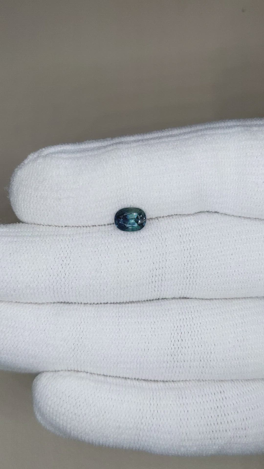 1.10 Ct. Greenish Blue Sapphire from Madagascar Size Video