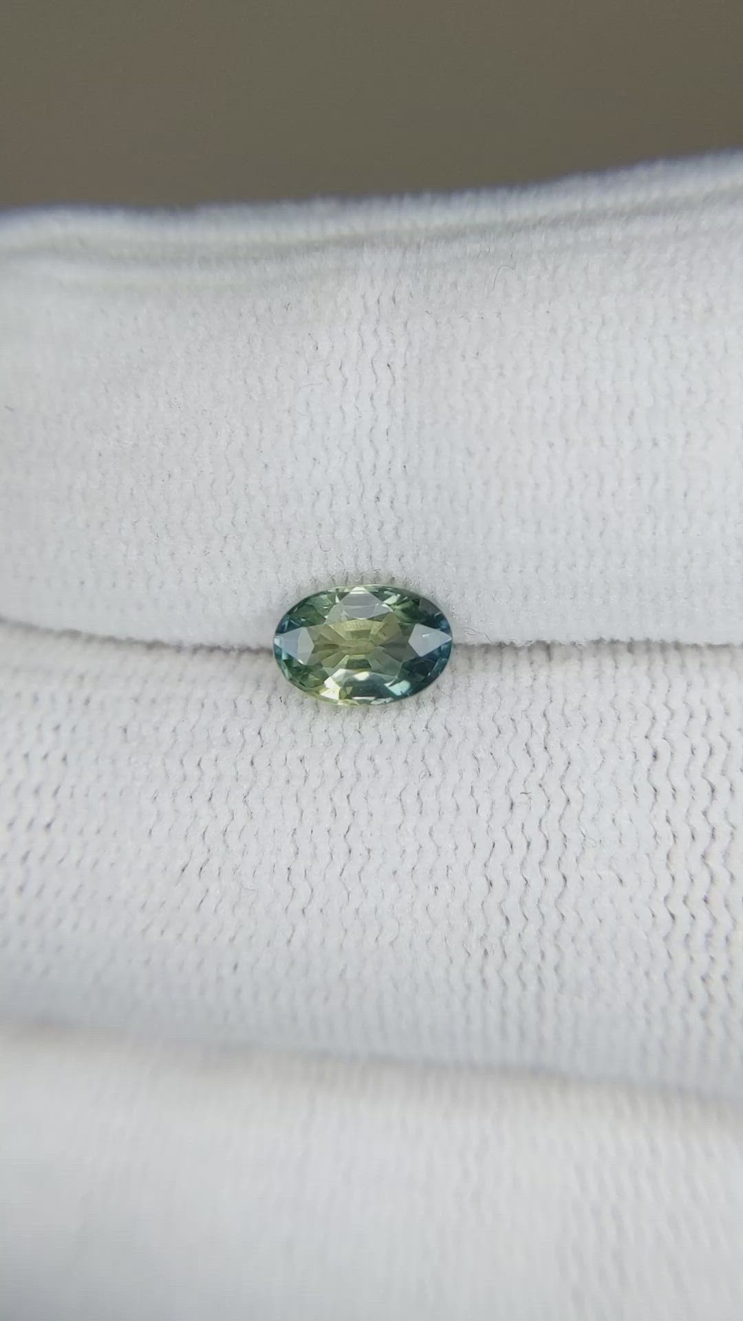 1.03 Ct. Bluish Green Sapphire from Madagascar Size Video