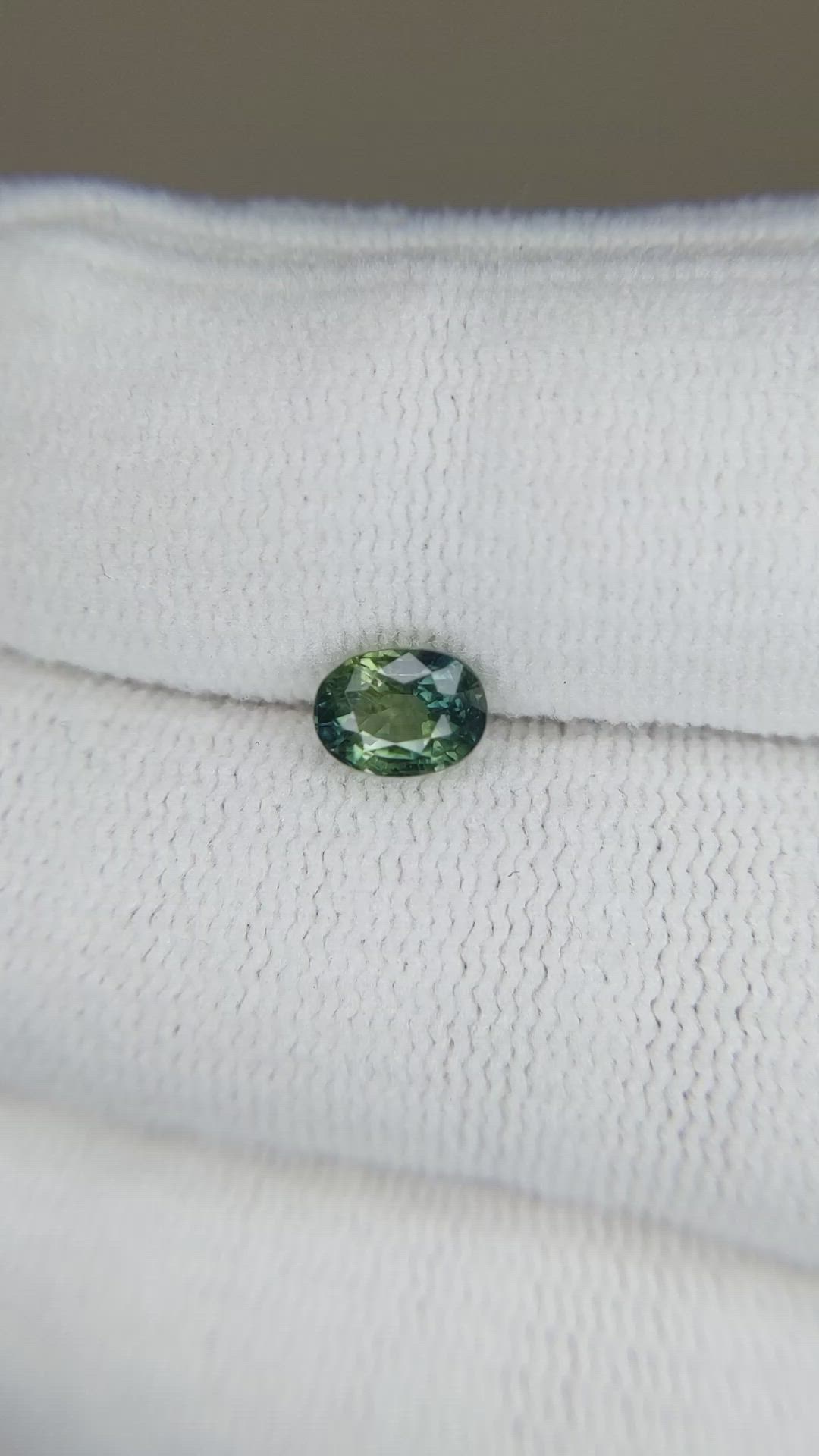 1.03 Ct. Bluish Green Sapphire from Madagascar Size Video