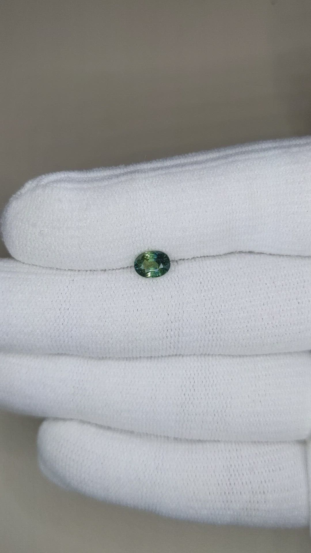 1.03 Ct. Bluish Green Sapphire from Madagascar Size Video