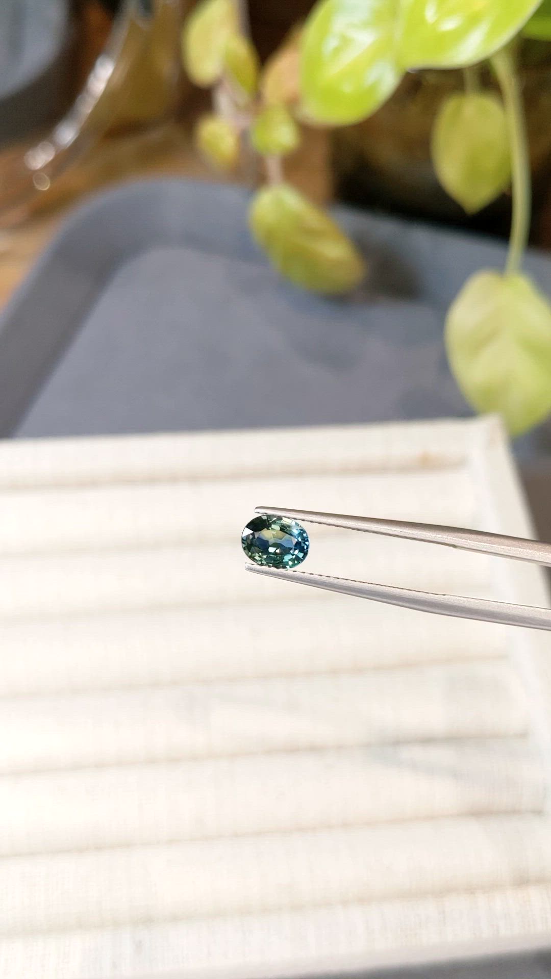 1.07 Ct. Greenish Blue Sapphire from Madagascar Size Video