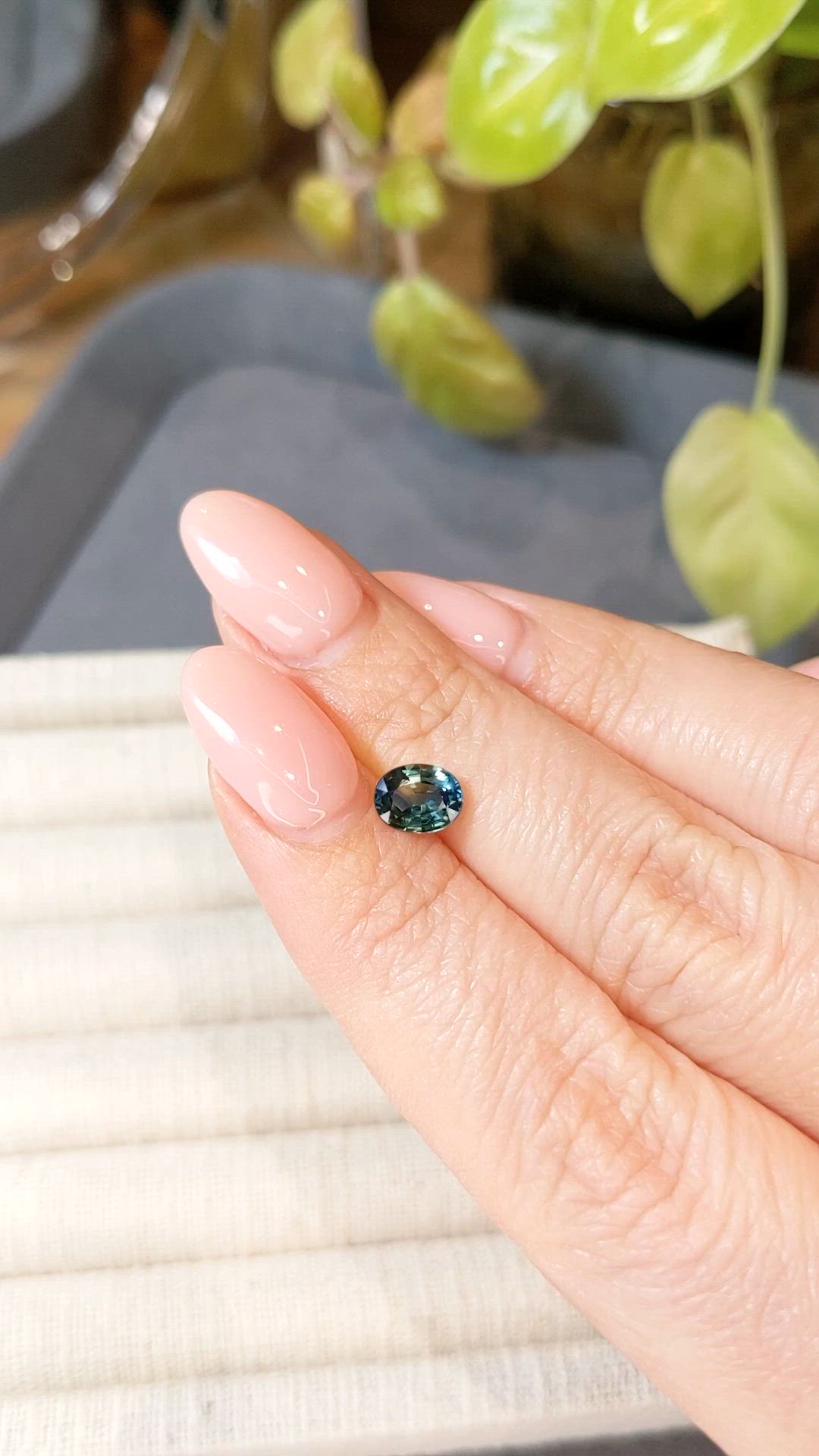 1.07 Ct. Greenish Blue Sapphire from Madagascar Size Video