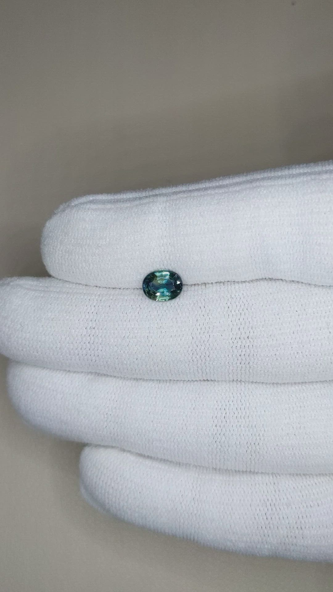 1.07 Ct. Greenish Blue Sapphire from Madagascar Size Video