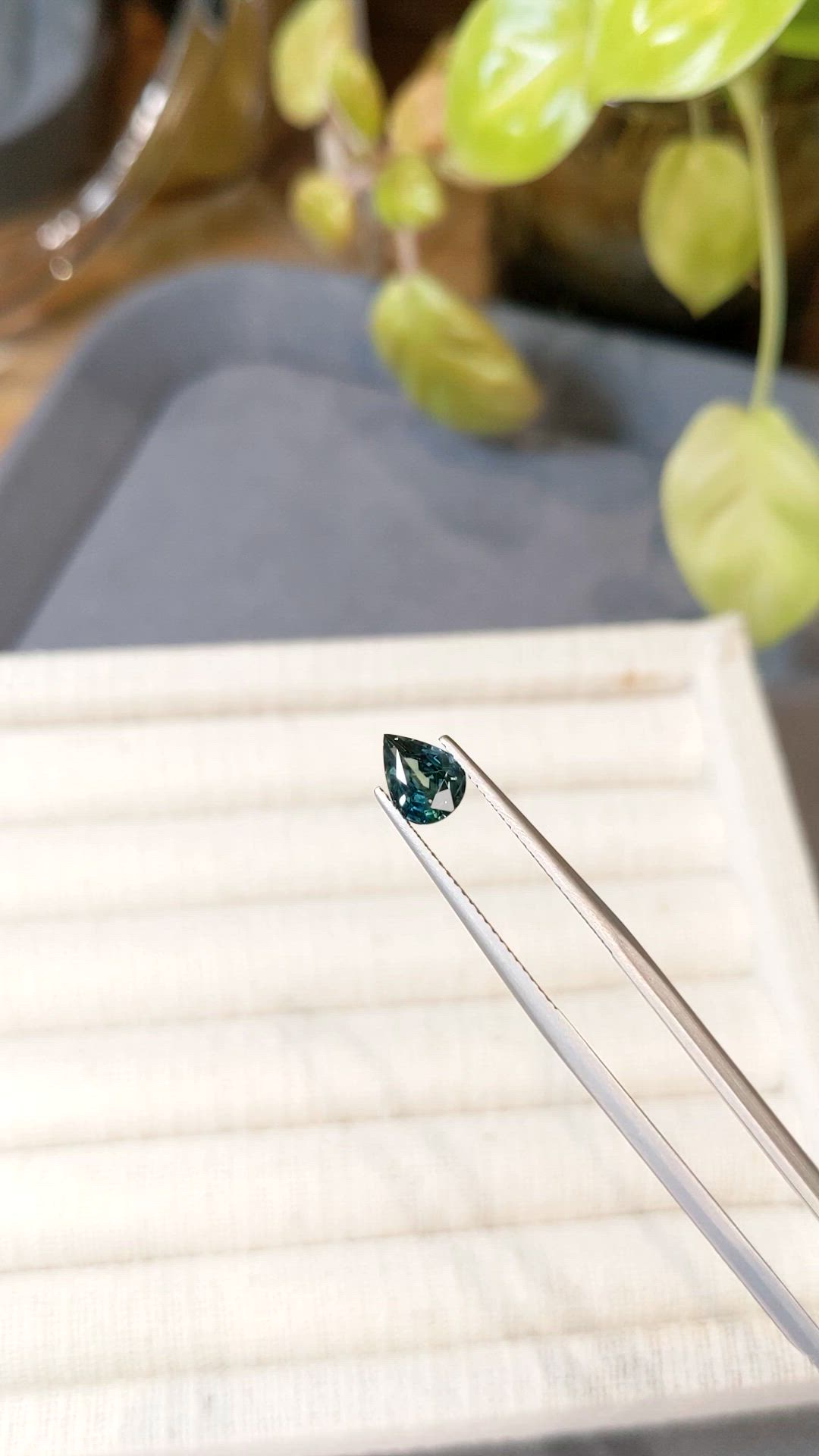 1.18 Ct. Bluish Green Sapphire from Madagascar Size Video