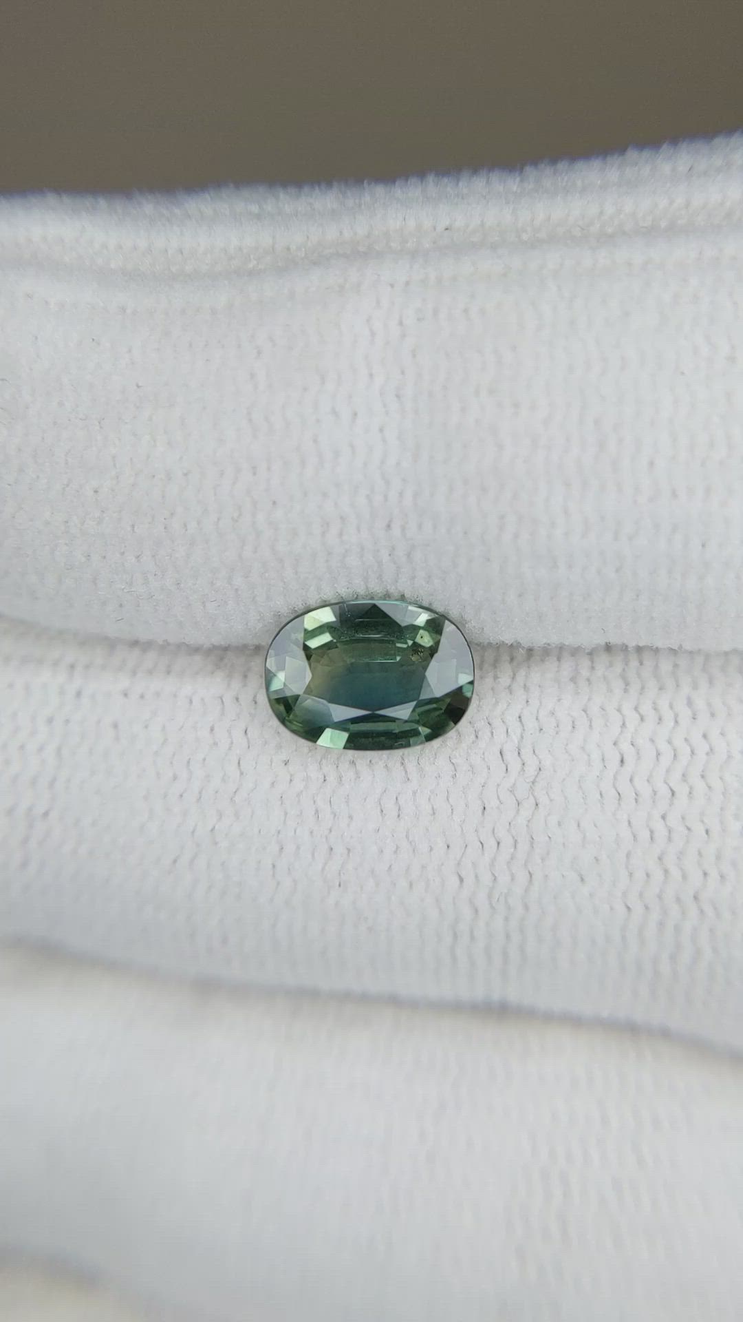1.37 Ct. Bluish Green Sapphire from Madagascar Size Video