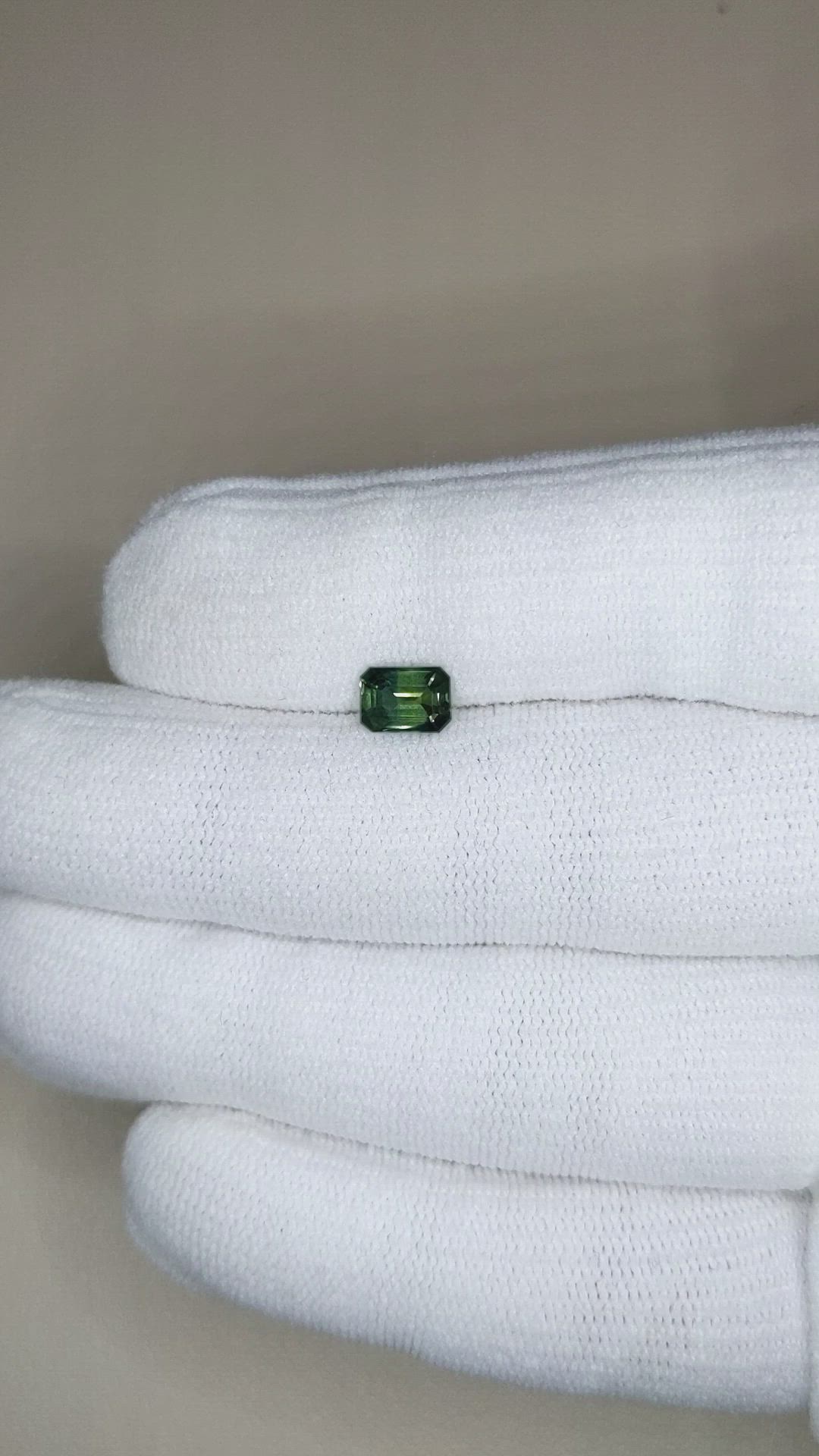0.97 Ct. Bluish Green Sapphire from Madagascar Size Video