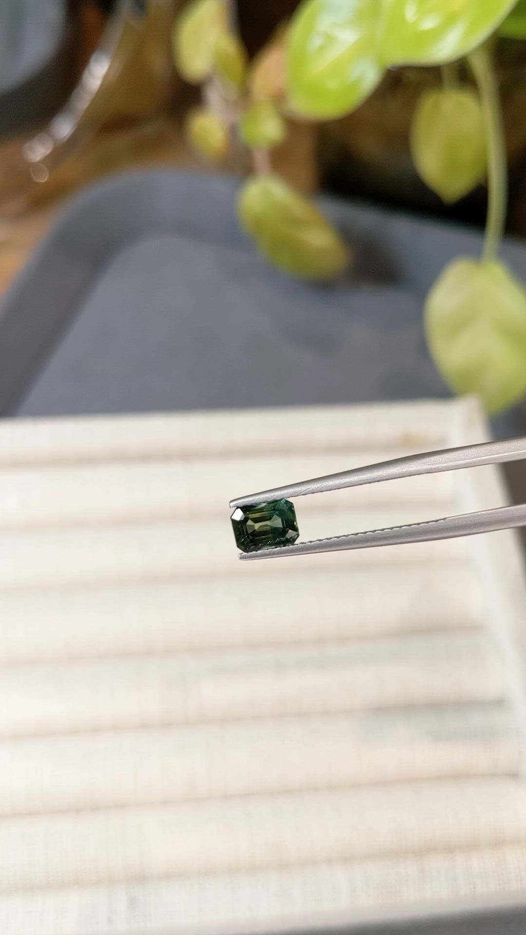 0.97 Ct. Bluish Green Sapphire from Madagascar Size Video
