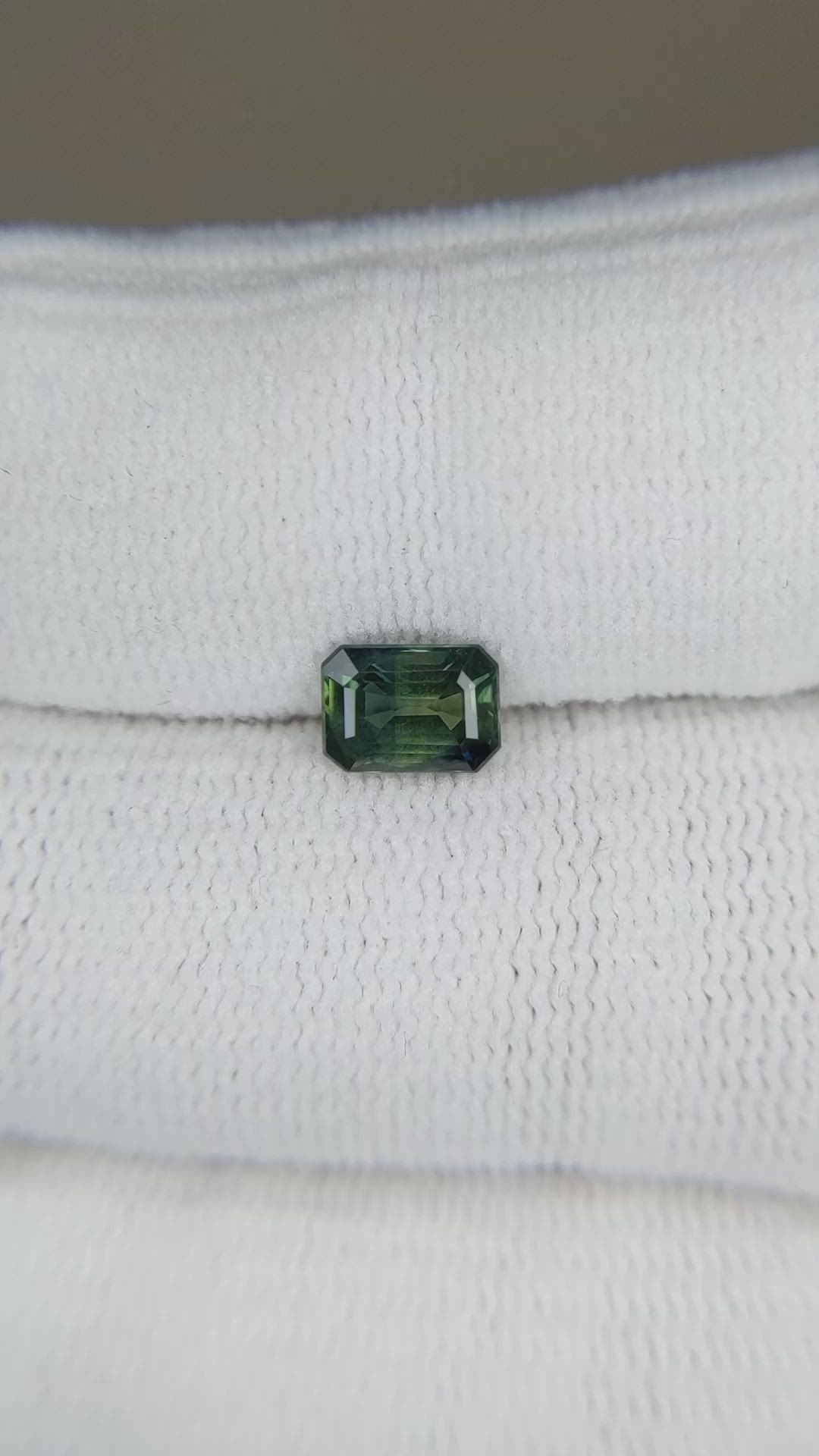 0.97 Ct. Bluish Green Sapphire from Madagascar Size Video
