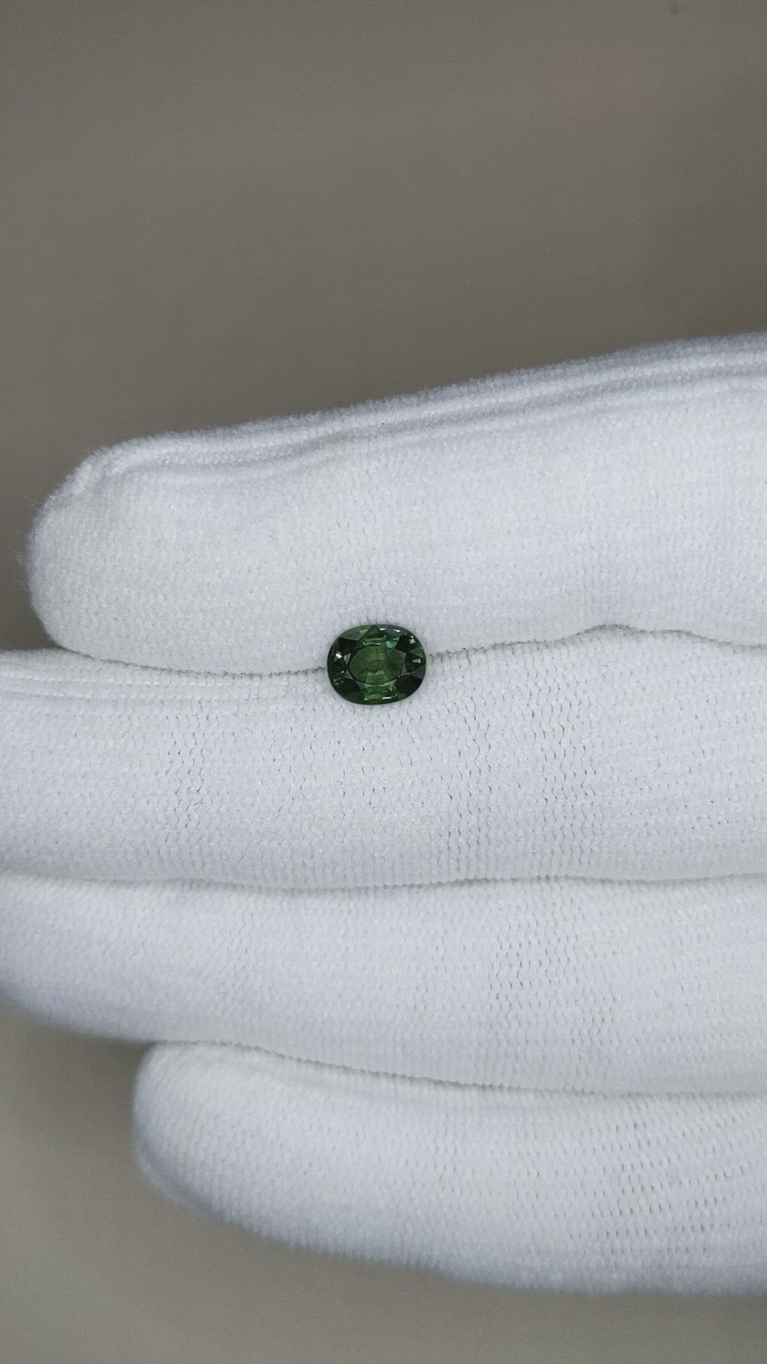 1.11 Ct. Bluish Green Sapphire from Madagascar Size Video