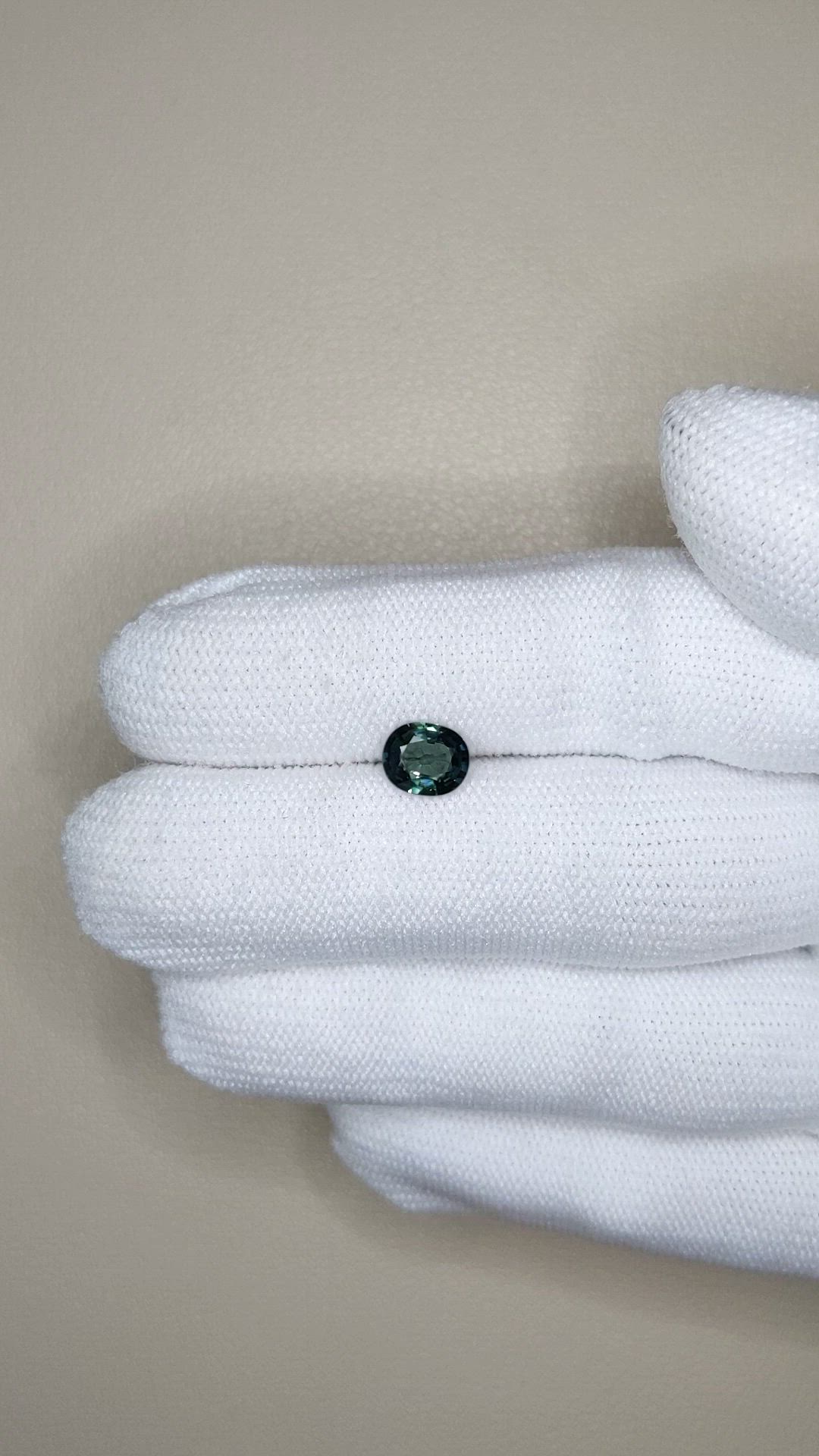 1.02 Ct. Bluish Green Sapphire from Madagascar Size Video