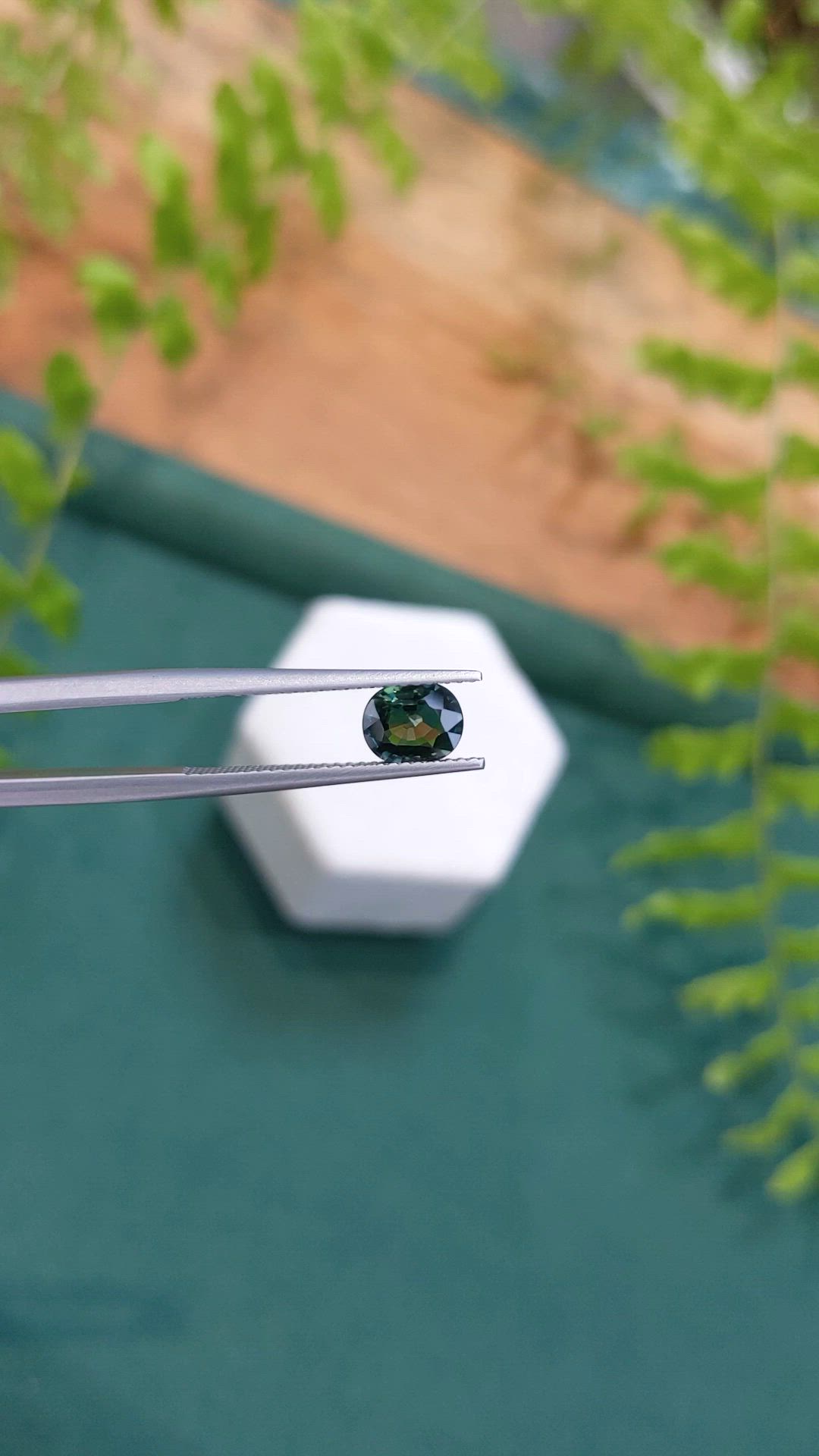 1.02 Ct. Bluish Green Sapphire from Madagascar Size Video