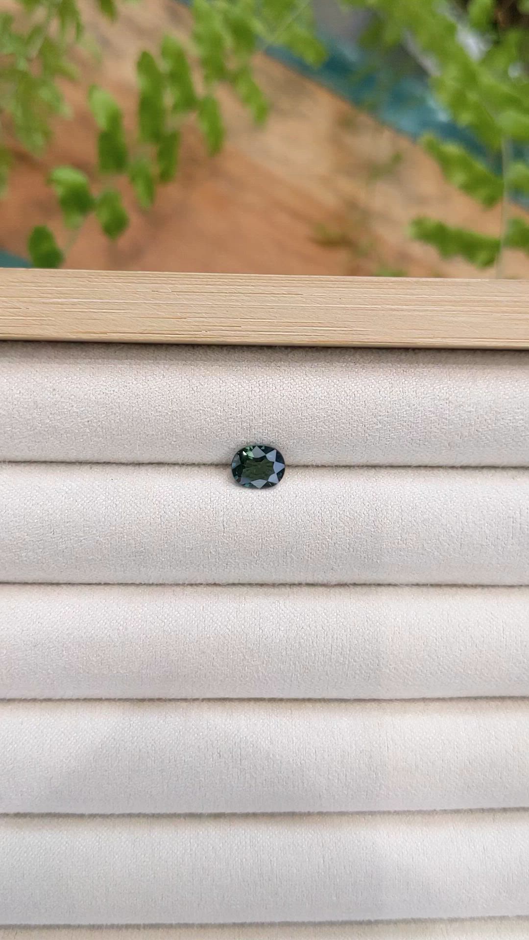 1.02 Ct. Bluish Green Sapphire from Madagascar Size Video