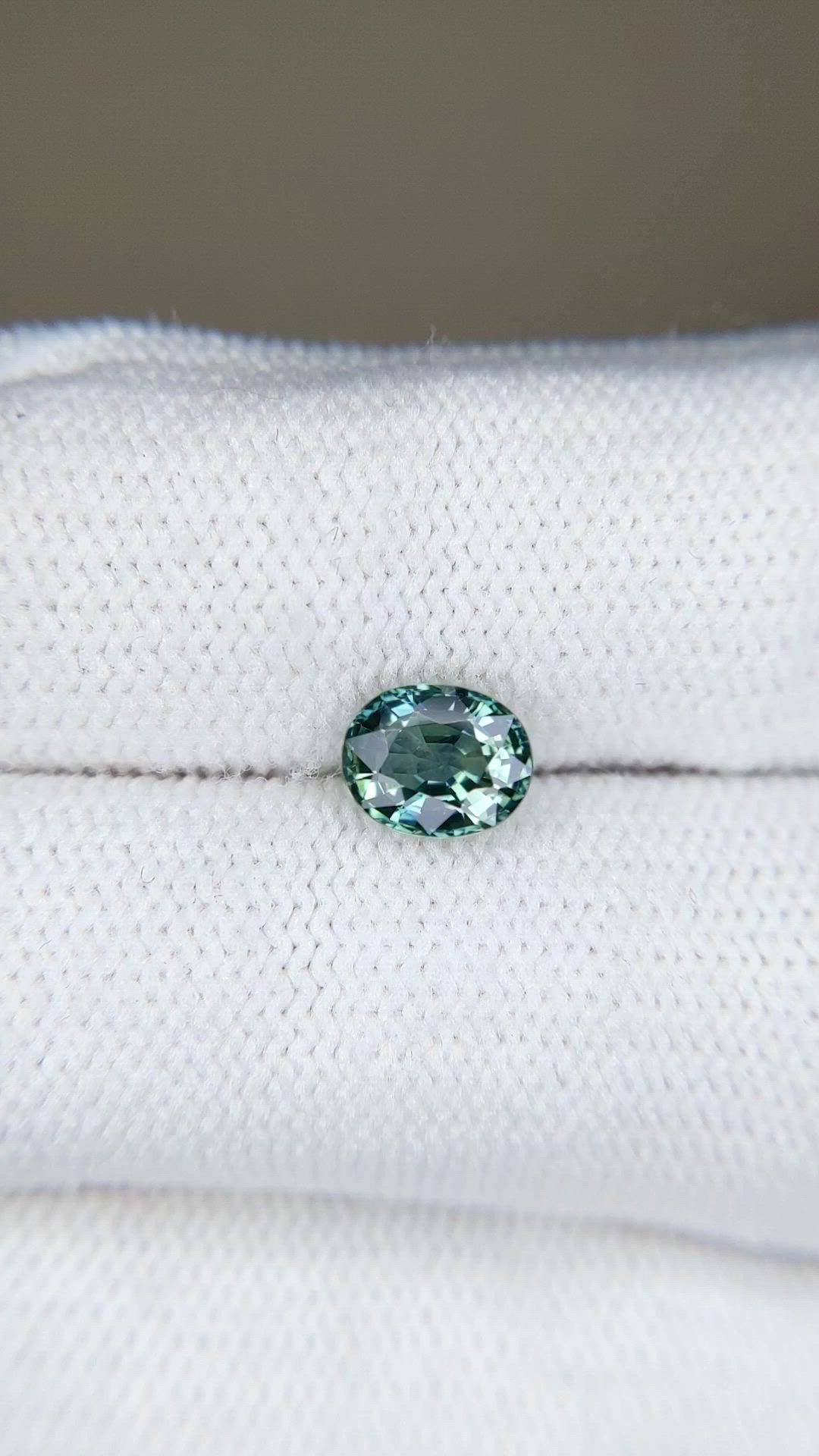 1.12 Ct. Bluish Green Sapphire from Madagascar Size Video