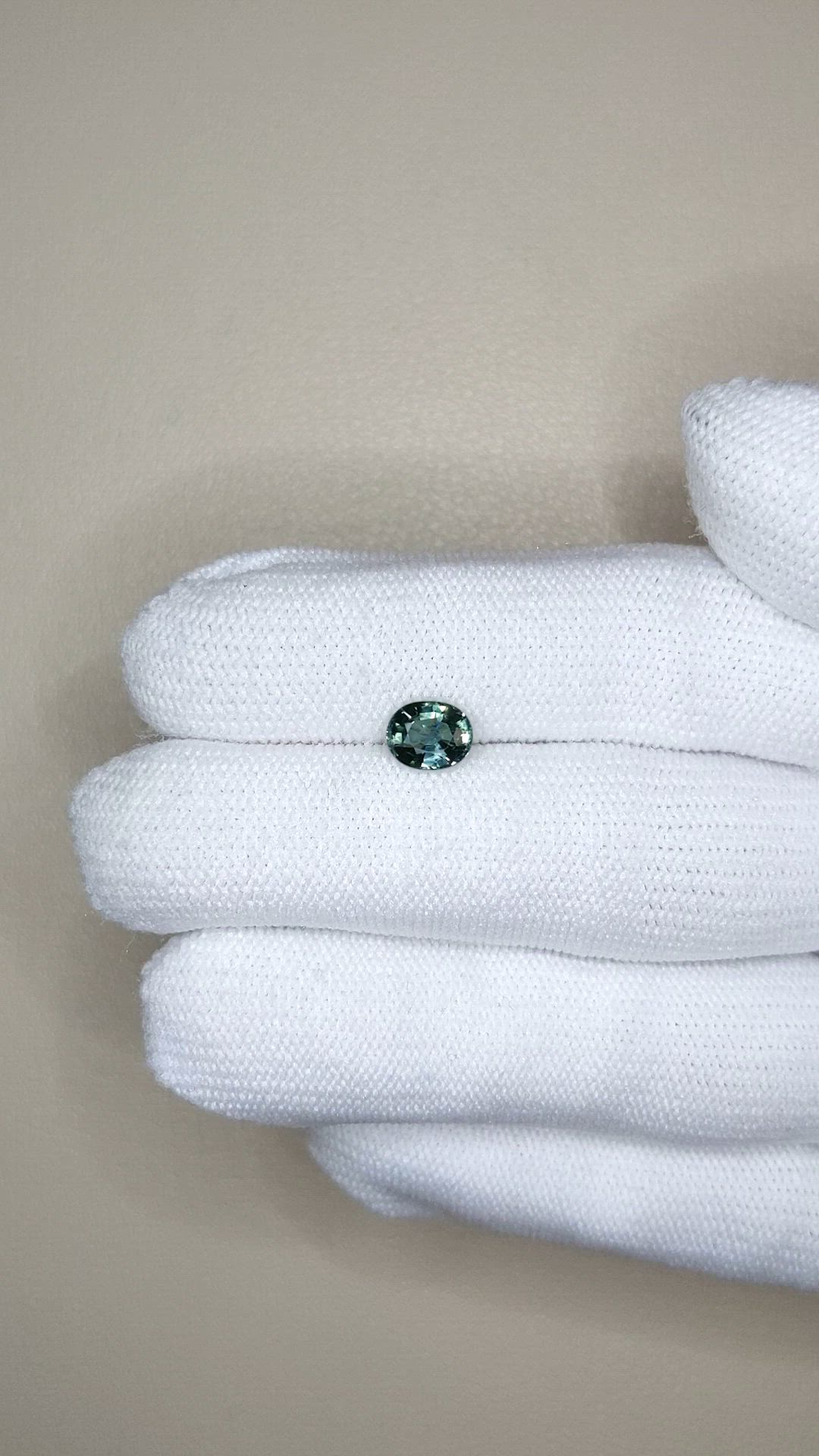 1.12 Ct. Bluish Green Sapphire from Madagascar Size Video