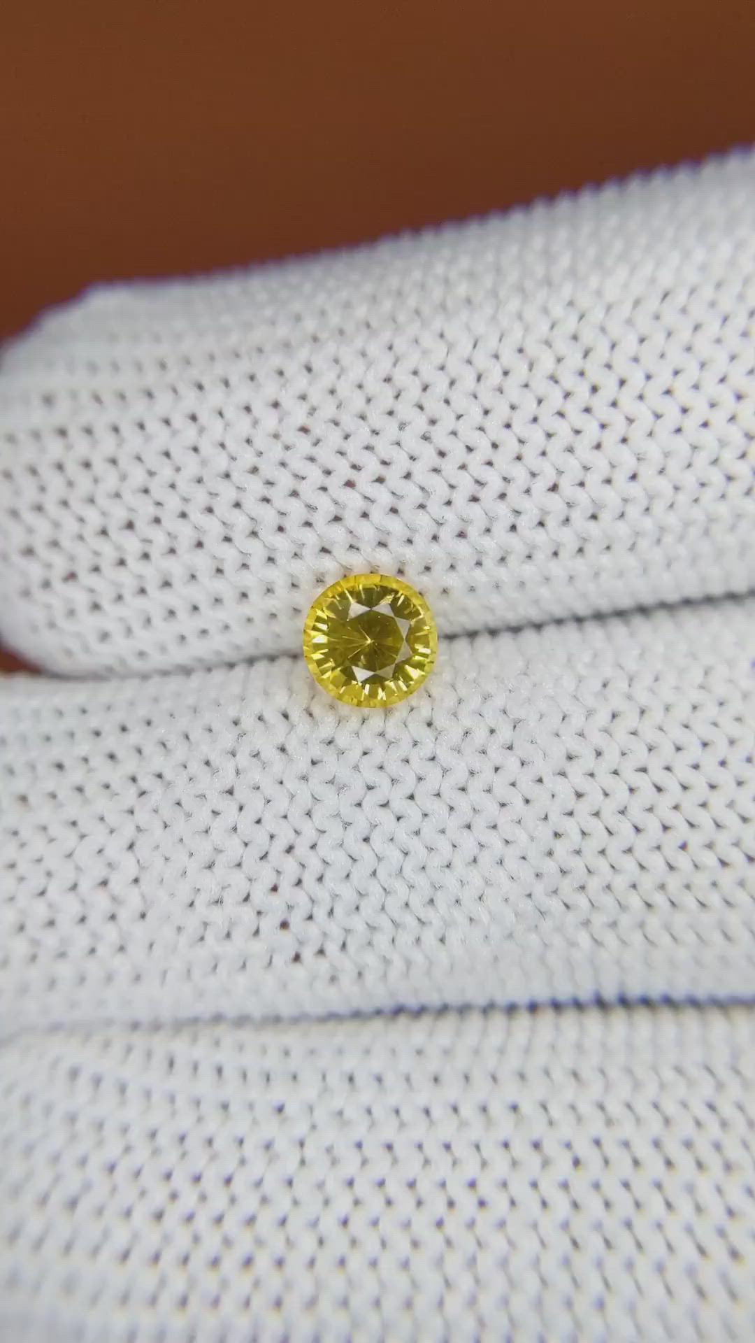 0.77 Ct. Yellow Sapphire from Ceylon (Sri Lanka) Size Video