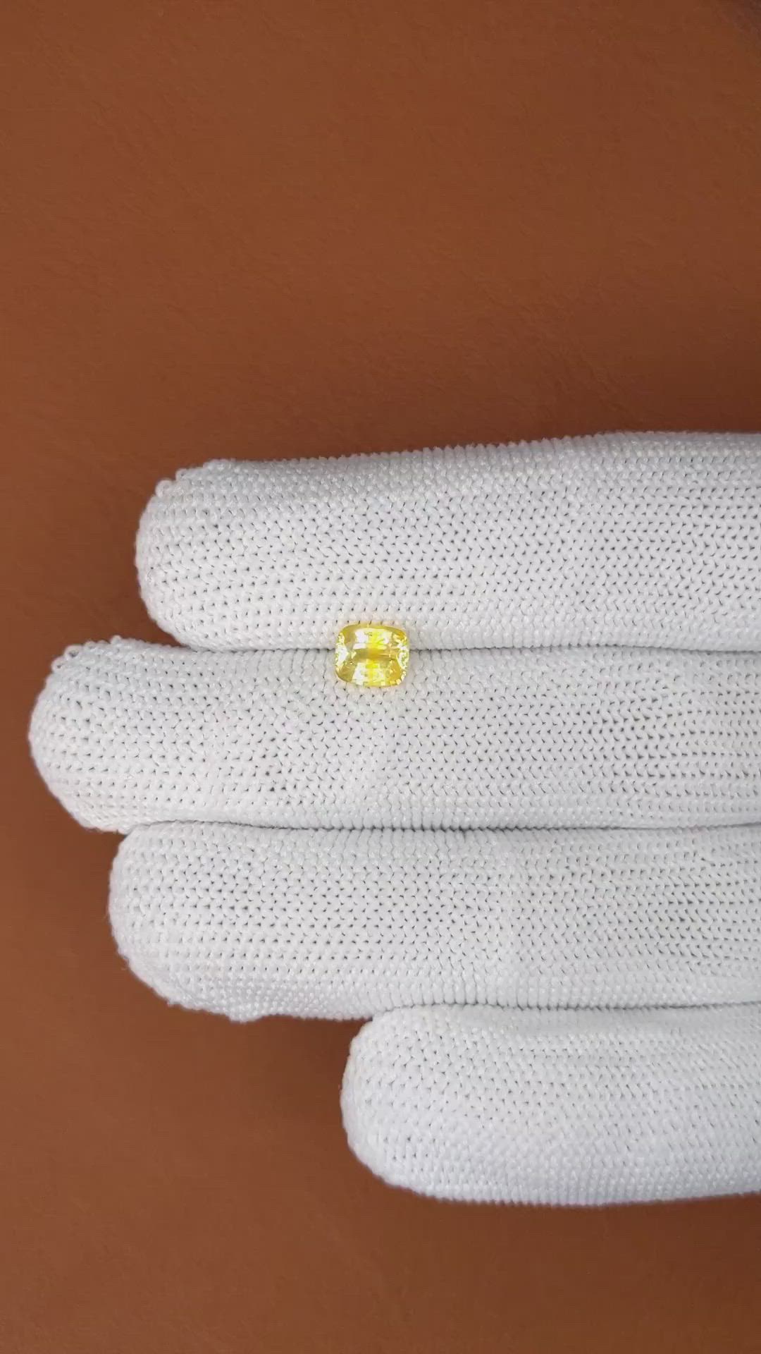 0.97 Ct. Yellow Sapphire from Ceylon (Sri Lanka) Size Video
