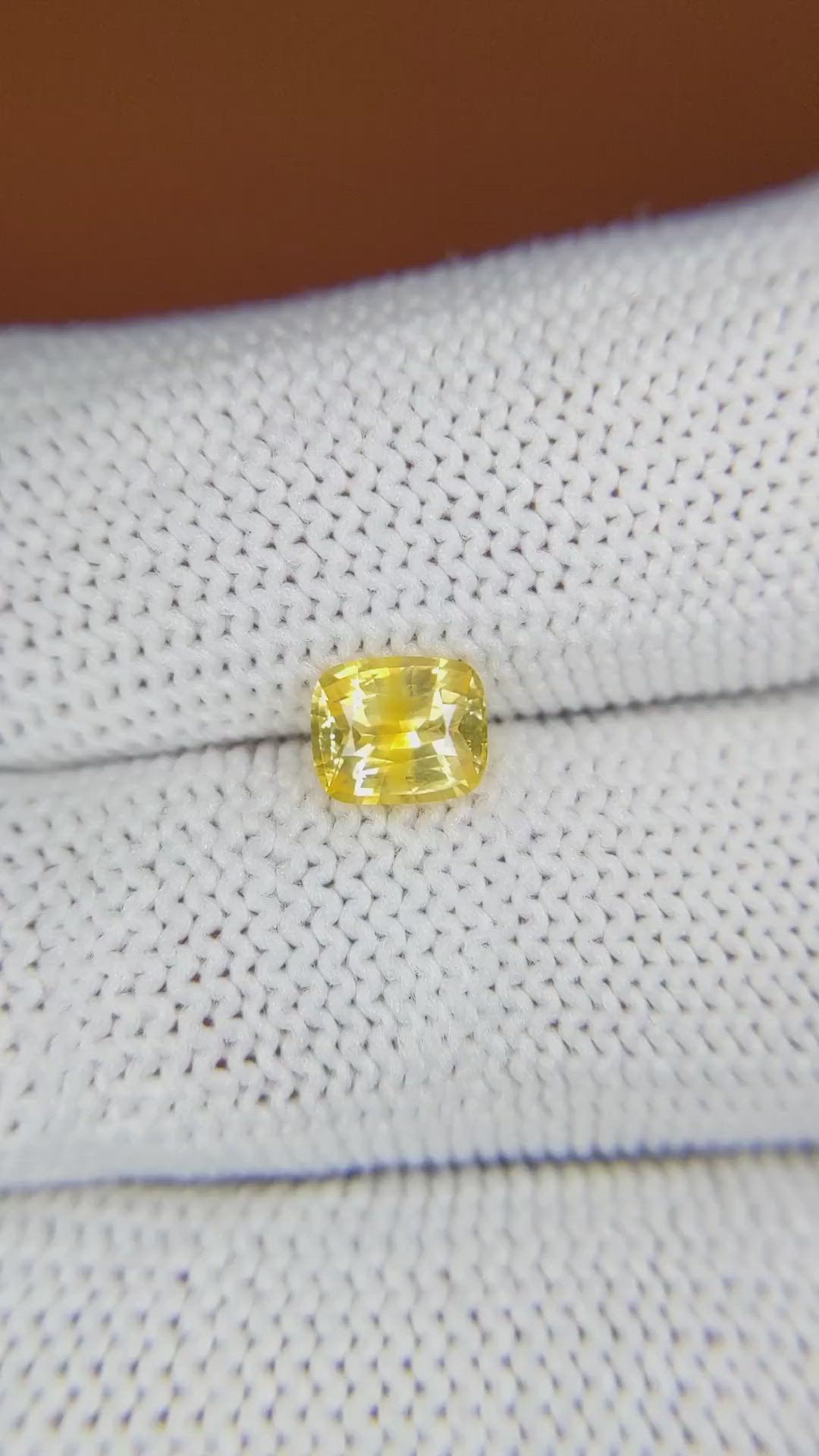 0.97 Ct. Yellow Sapphire from Ceylon (Sri Lanka) Size Video