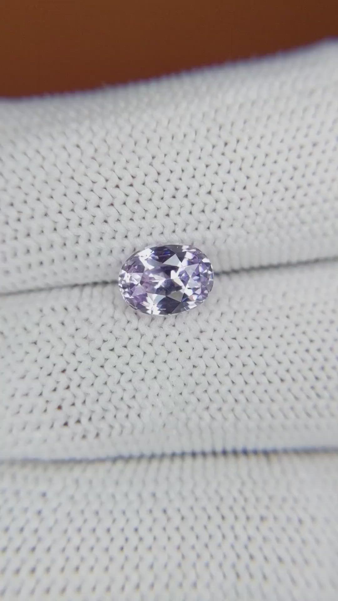 1.53 Ct. Pinkish Purple Sapphire from Ceylon (Sri Lanka) Size Video