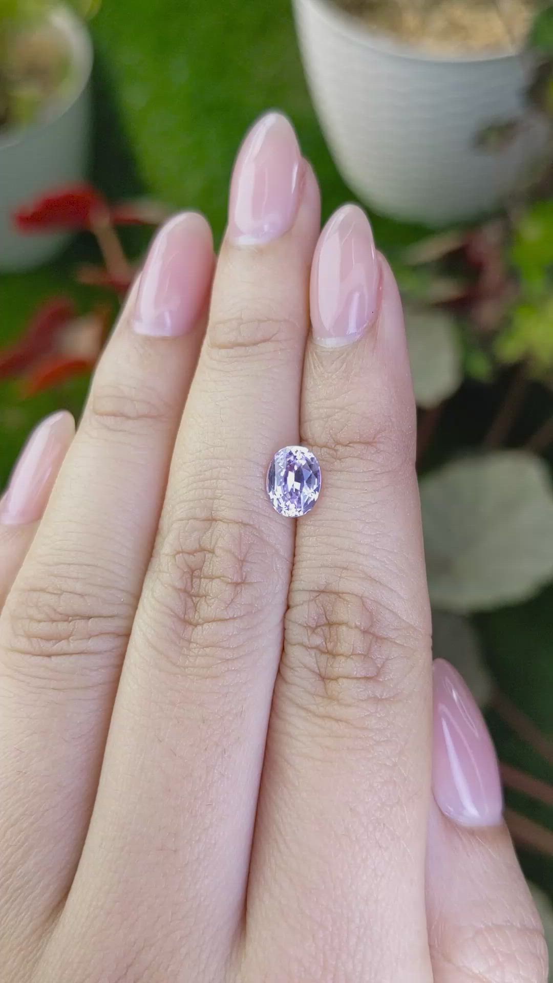 1.53 Ct. Pinkish Purple Sapphire from Ceylon (Sri Lanka) Size Video
