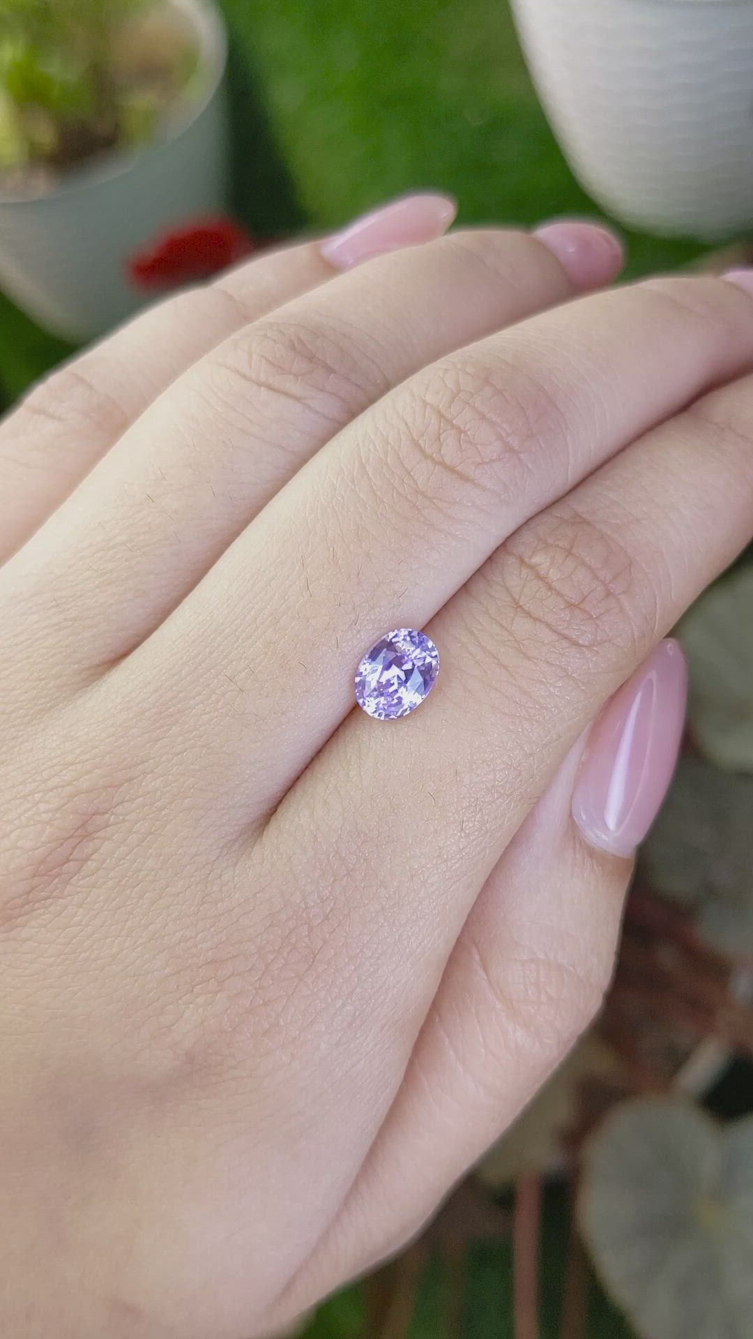 1.53 Ct. Pinkish Purple Sapphire from Ceylon (Sri Lanka) Size Video