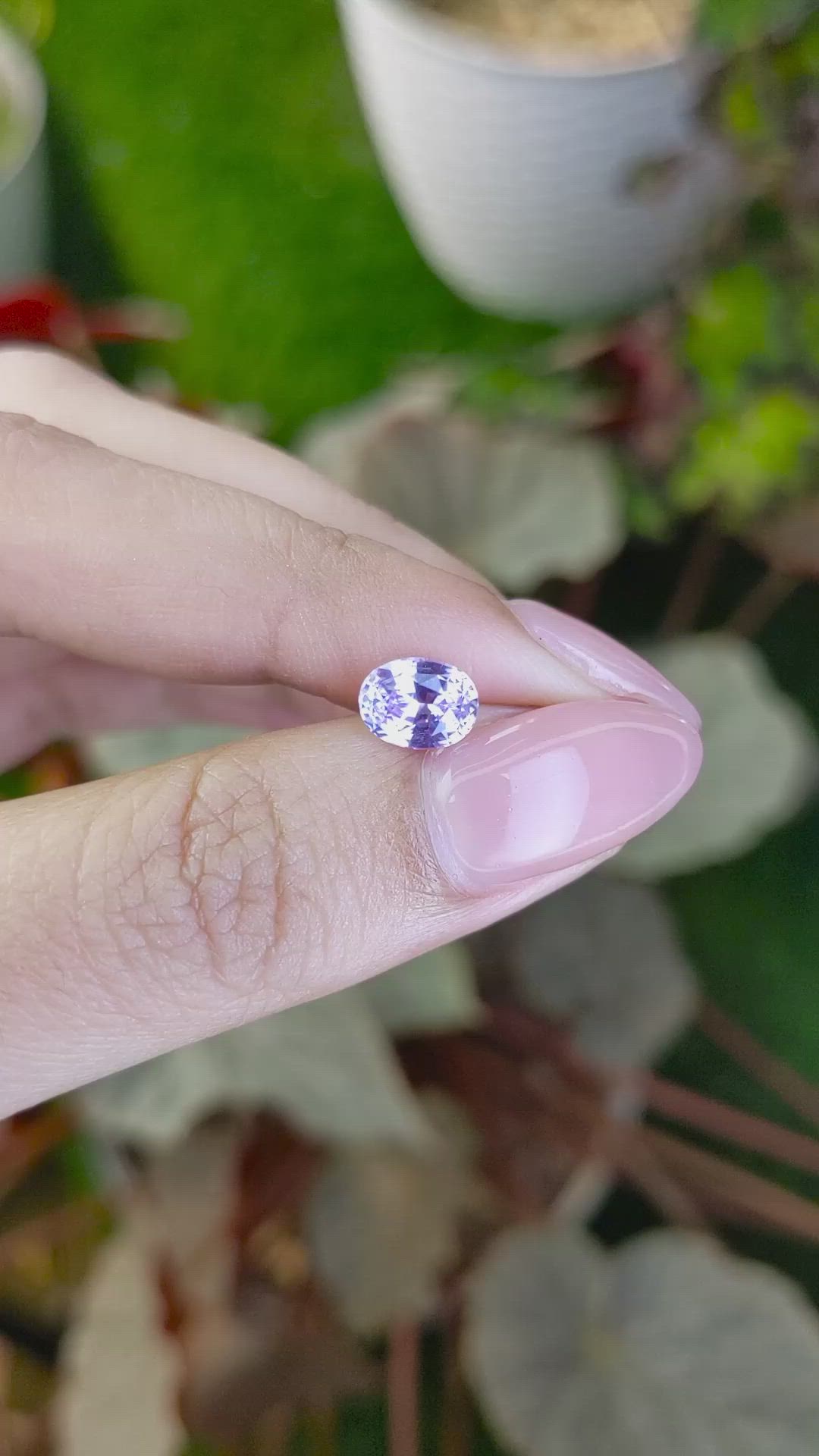 1.53 Ct. Pinkish Purple Sapphire from Ceylon (Sri Lanka) Size Video