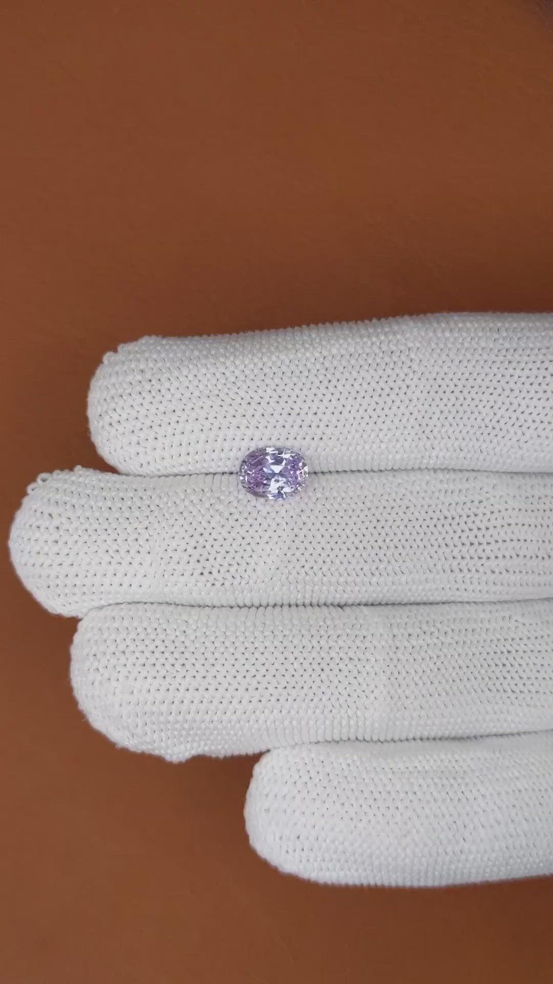 1.53 Ct. Pinkish Purple Sapphire from Ceylon (Sri Lanka) Size Video