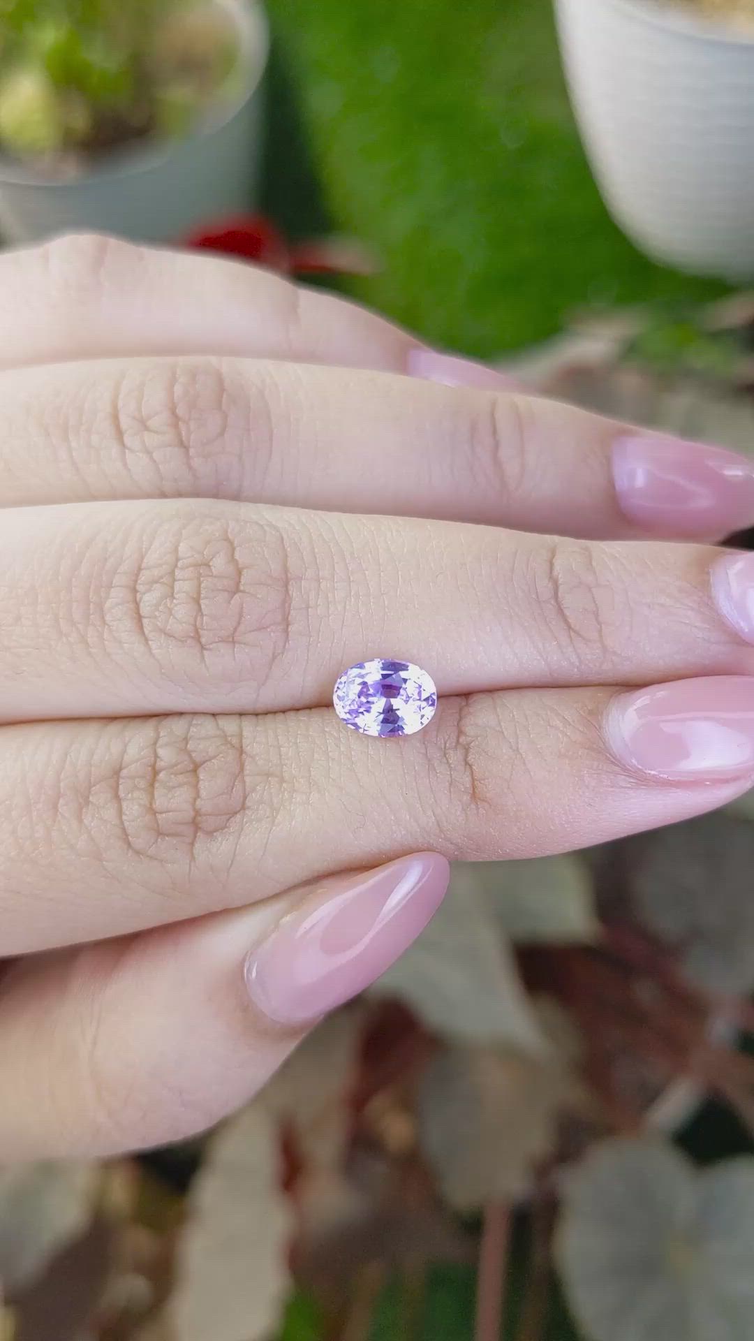 1.53 Ct. Pinkish Purple Sapphire from Ceylon (Sri Lanka) Size Video