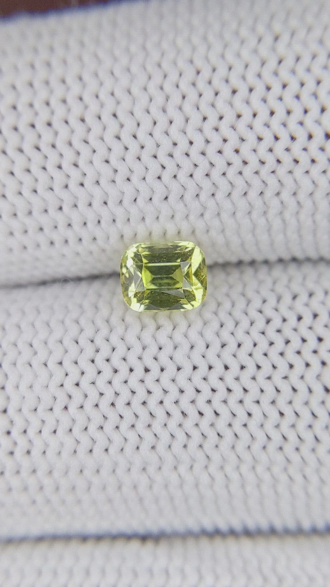 1.05 Ct. Yellowish Green Sapphire from Madagascar Size Video