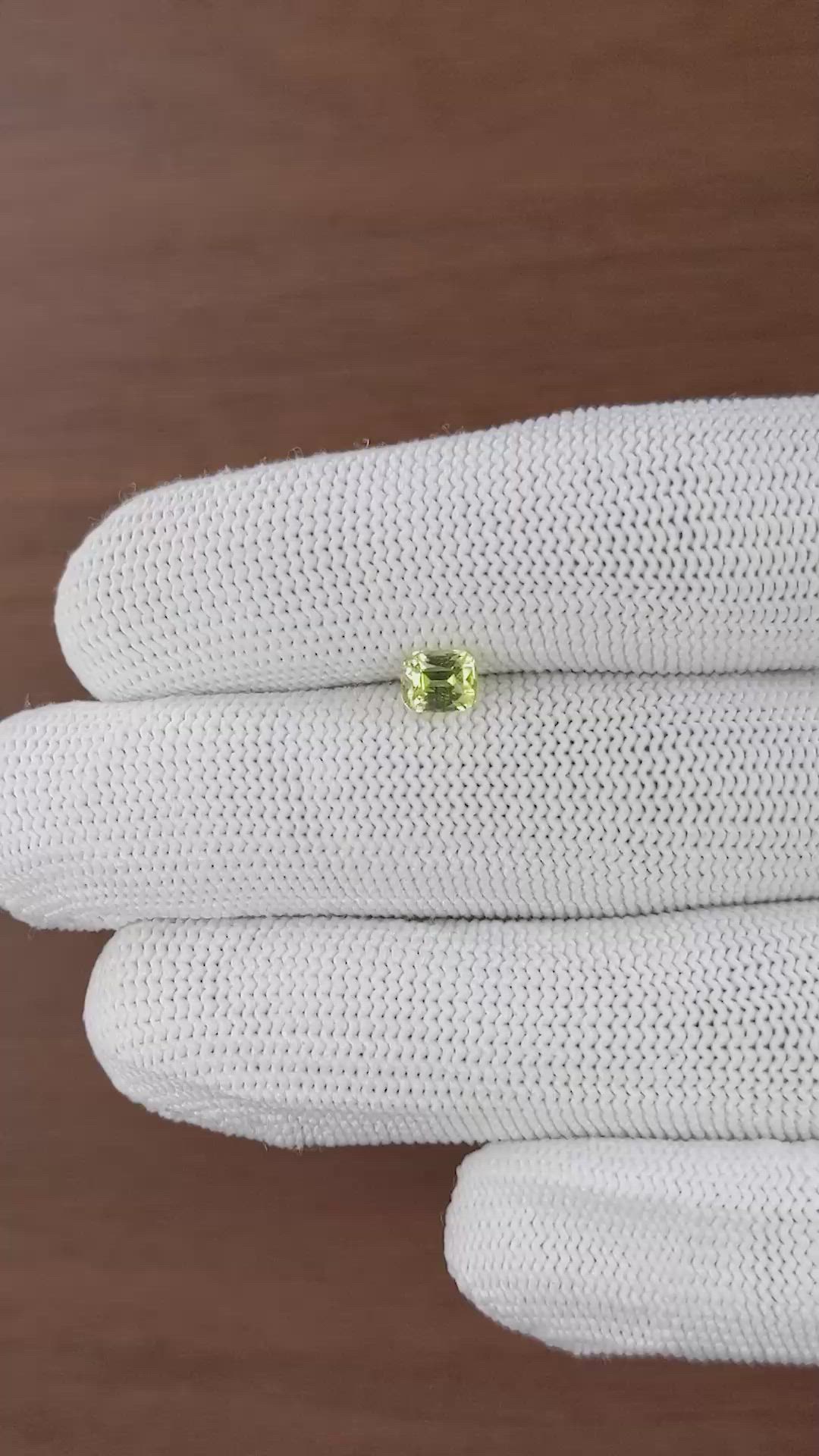 1.05 Ct. Yellowish Green Sapphire from Madagascar Size Video