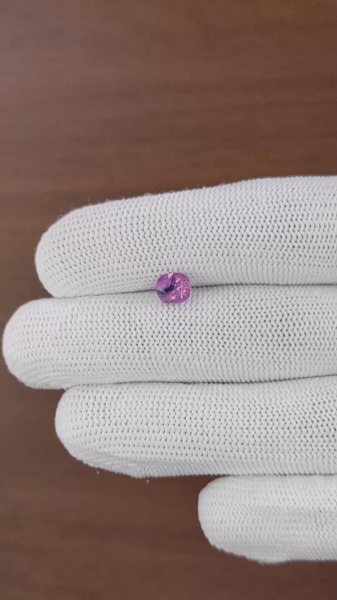 1.24 Ct. Pinkish Purple Sapphire from Vietnam Size Video