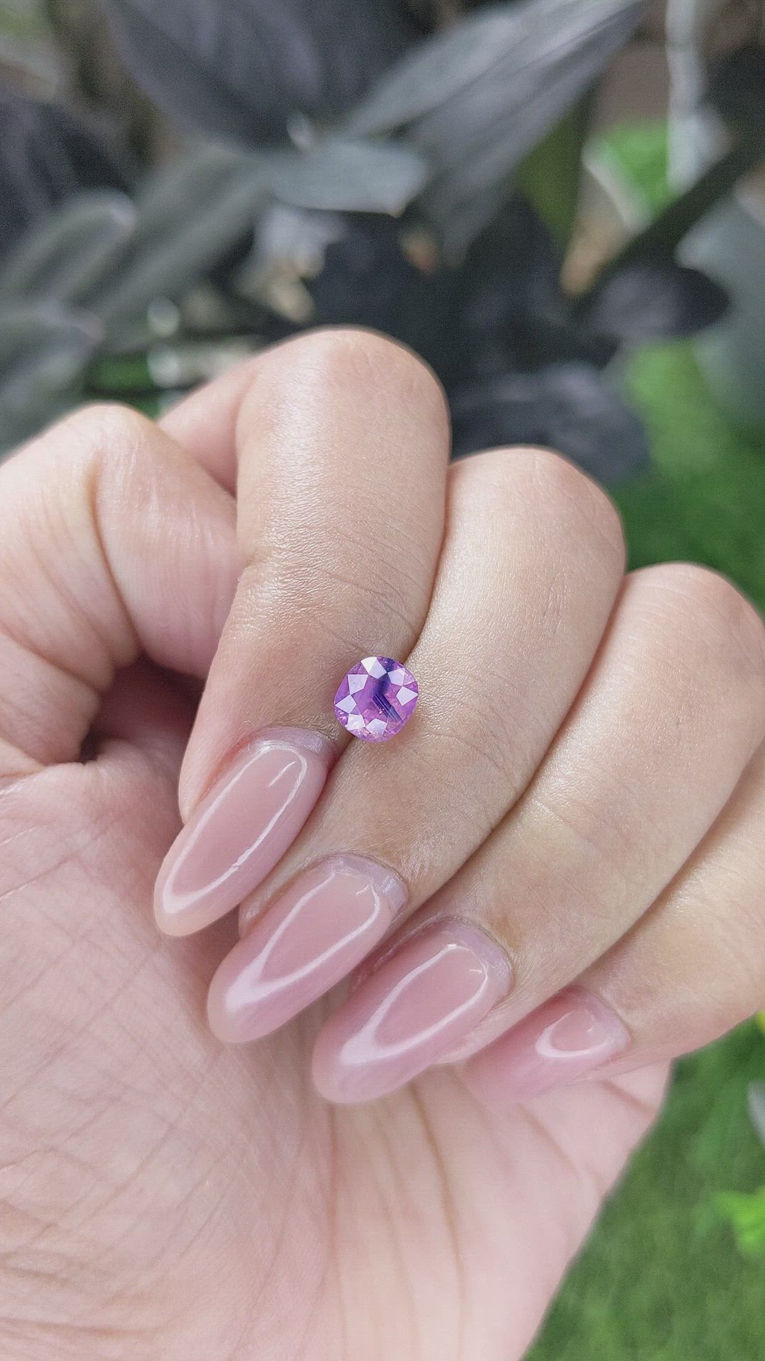 1.24 Ct. Pinkish Purple Sapphire from Vietnam Size Video