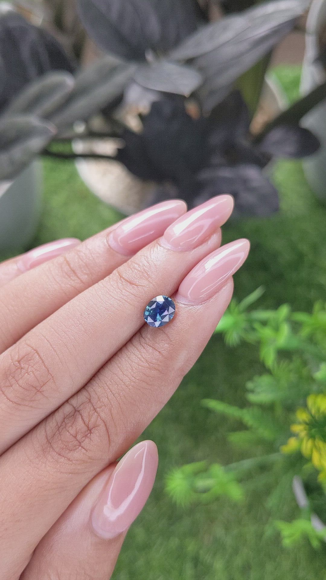 1.21 Ct. Greenish Blue Sapphire from Madagascar Size Video