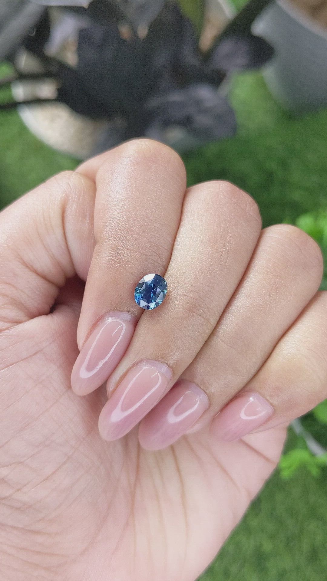 1.21 Ct. Greenish Blue Sapphire from Madagascar Size Video