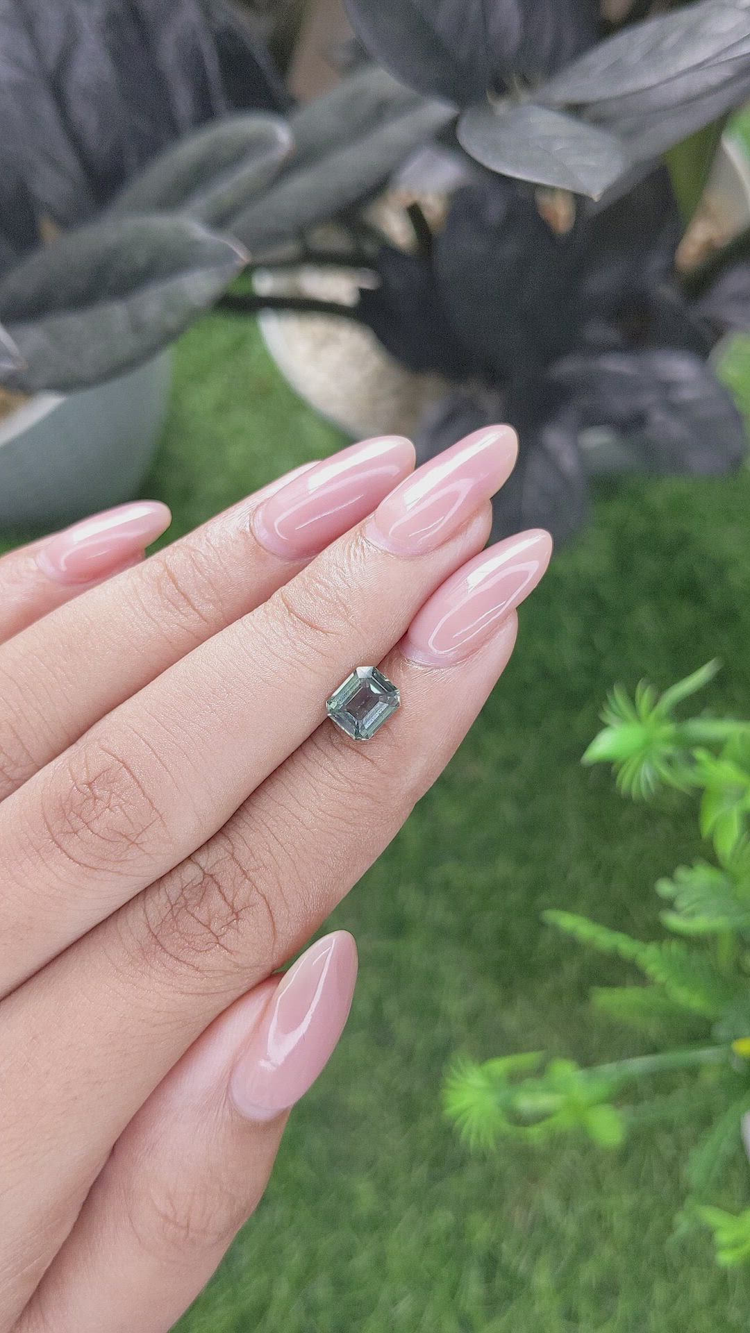 1.36 Ct. Bluish Green Sapphire from Tanzania Size Video