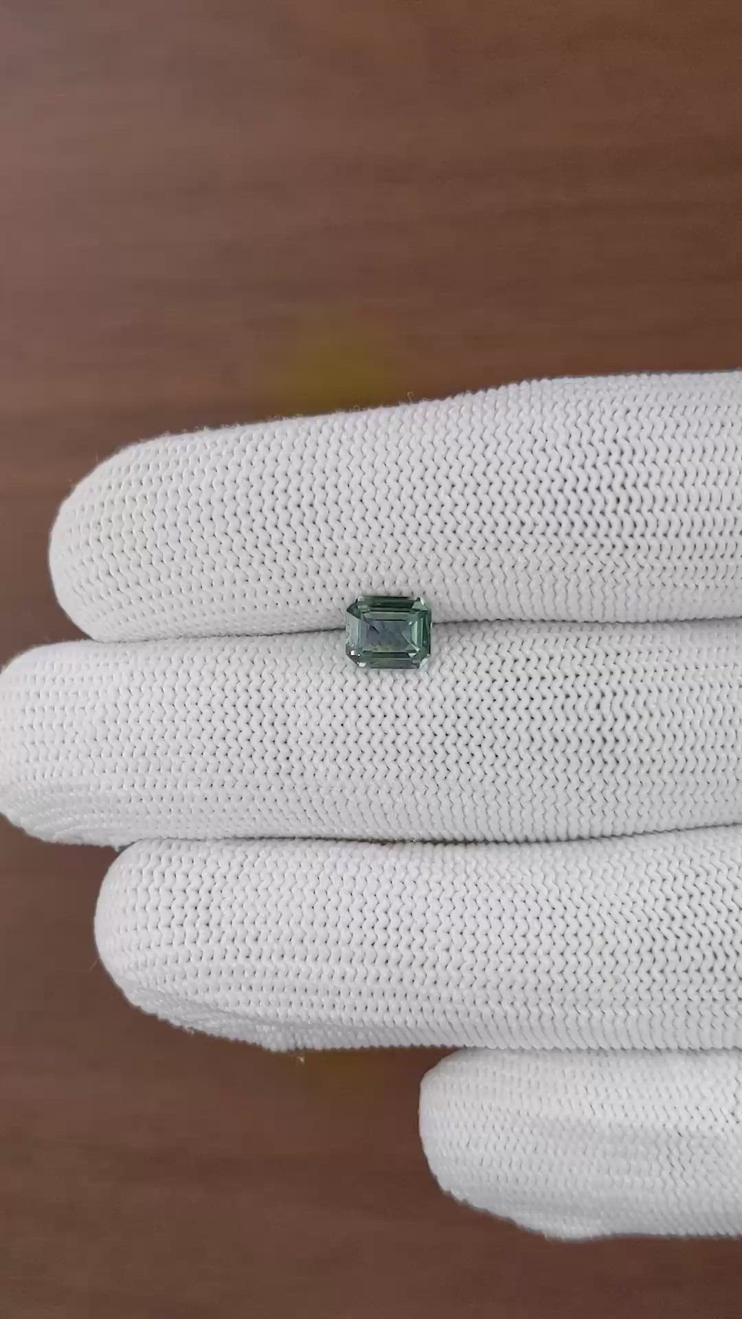 1.36 Ct. Bluish Green Sapphire from Tanzania Size Video