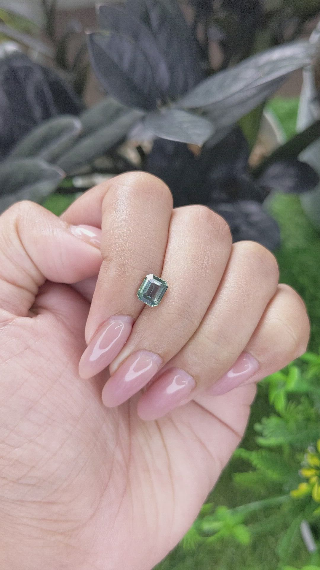 1.36 Ct. Bluish Green Sapphire from Tanzania Size Video