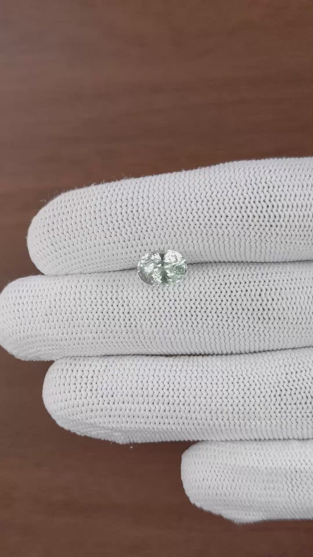 2.61 Ct. Bluish Green Sapphire from Madagascar Size Video