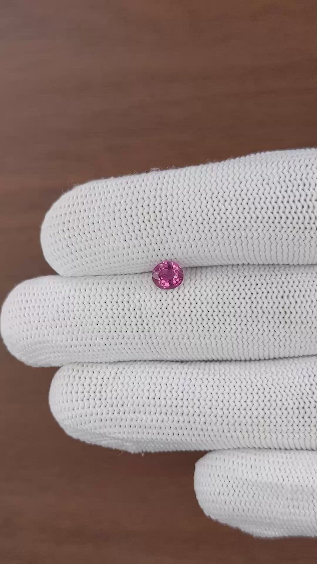 0.70 Ct. Purplish Pink Sapphire from Madagascar Size Video
