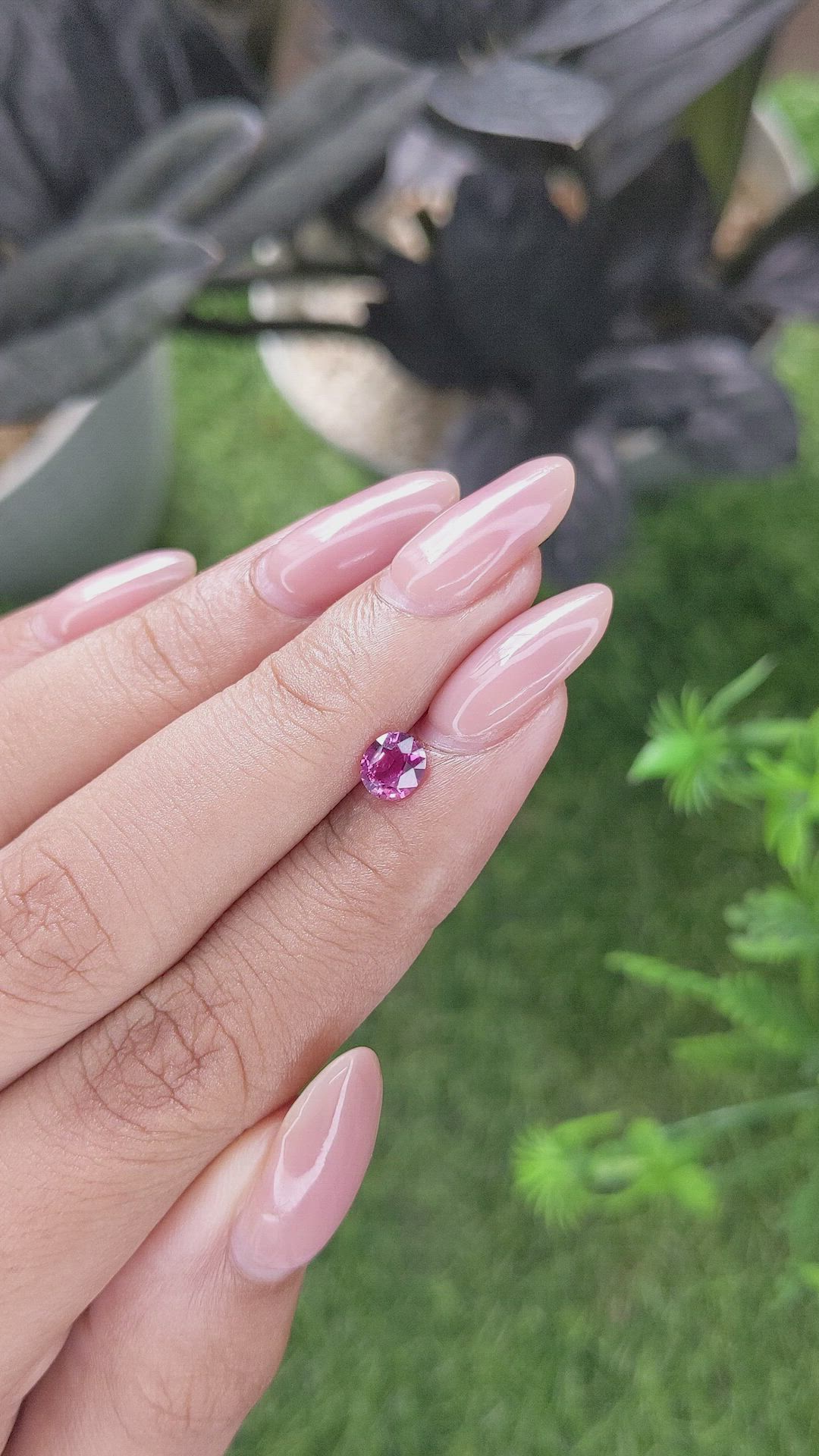 0.70 Ct. Purplish Pink Sapphire from Madagascar Size Video