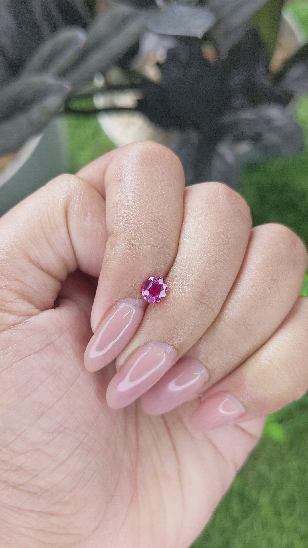 0.70 Ct. Purplish Pink Sapphire from Madagascar Size Video