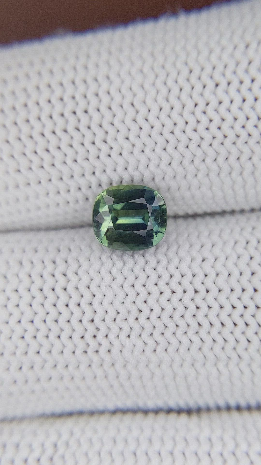 1.56 Ct. Bluish Green Sapphire from Madagascar Size Video