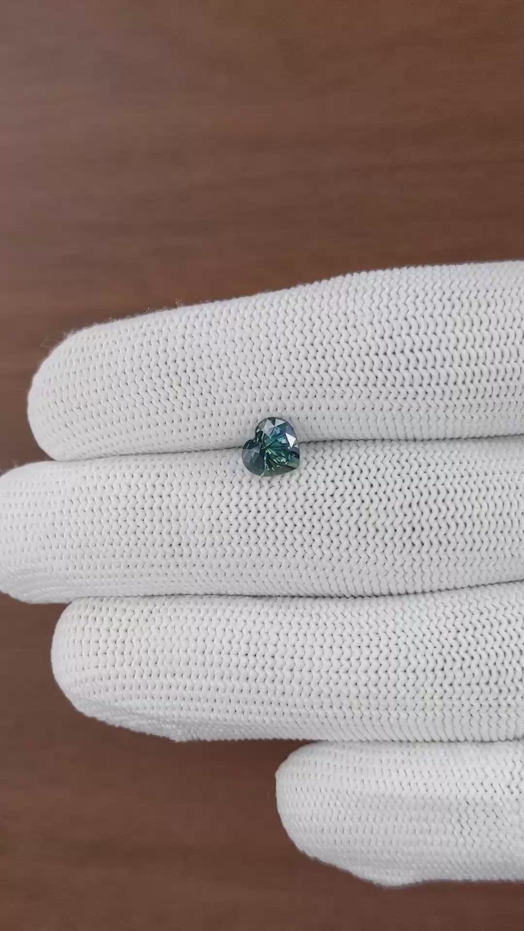 1.51 Ct. Greenish Blue Sapphire from Madagascar Size Video