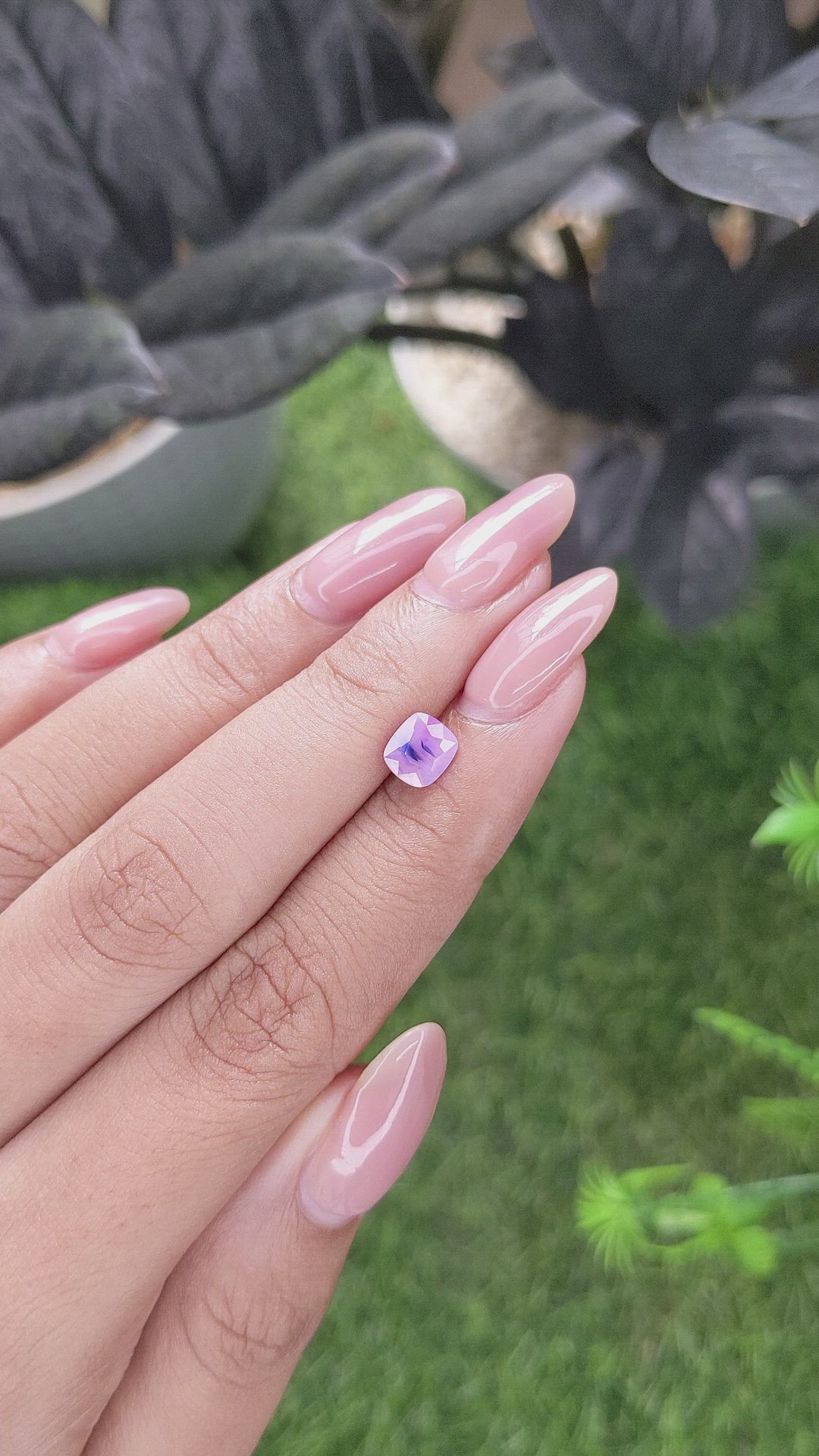 1.06 Ct. Pinkish Purple Sapphire from Madagascar Size Video