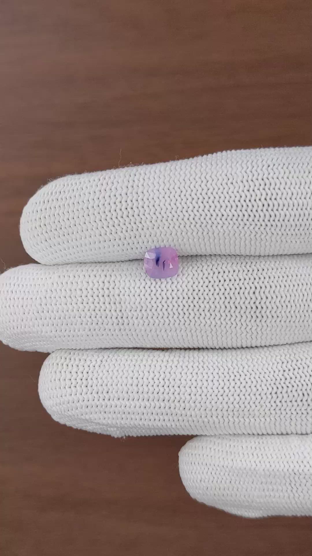 1.06 Ct. Pinkish Purple Sapphire from Madagascar Size Video