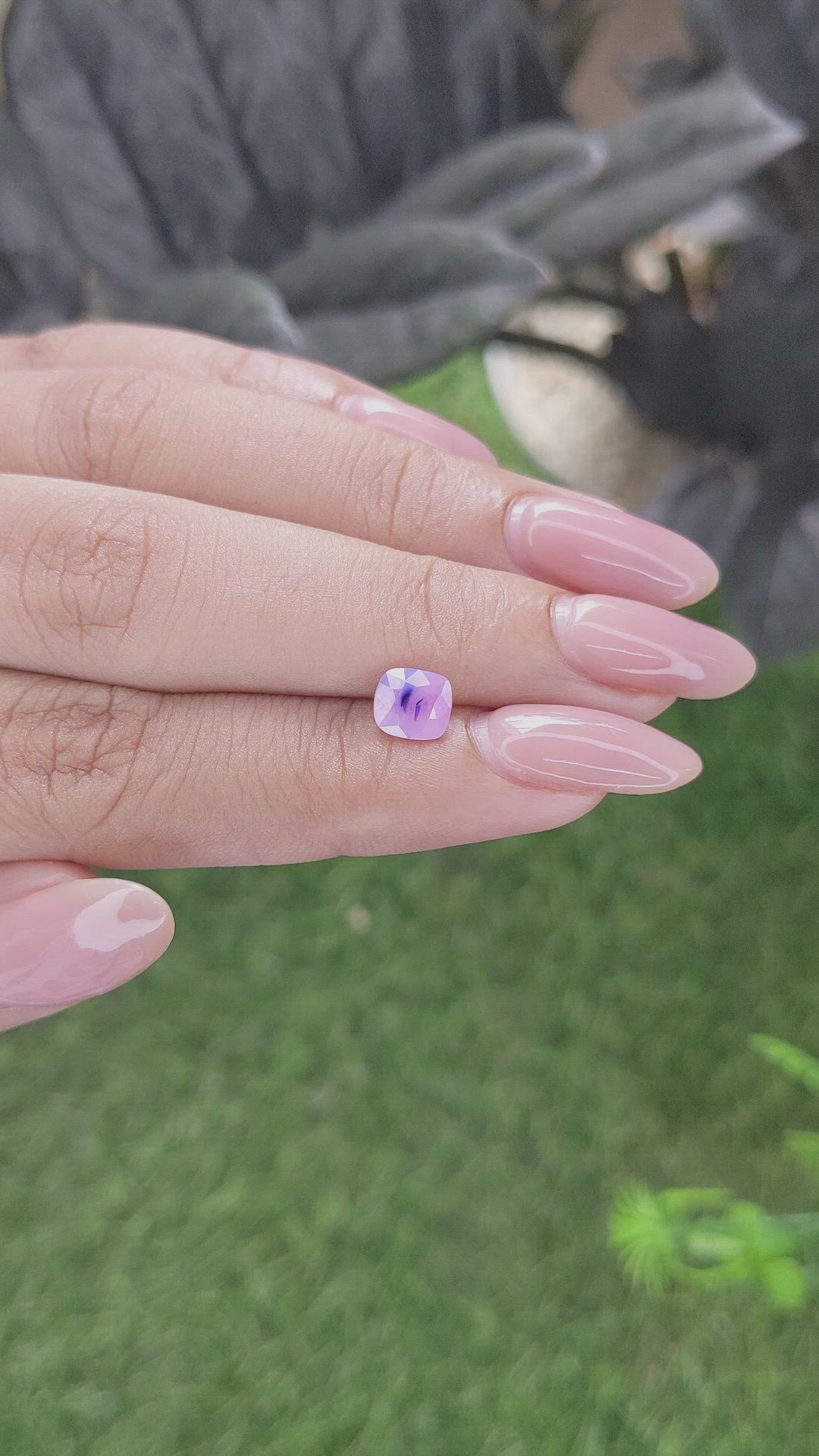 1.06 Ct. Pinkish Purple Sapphire from Madagascar Size Video