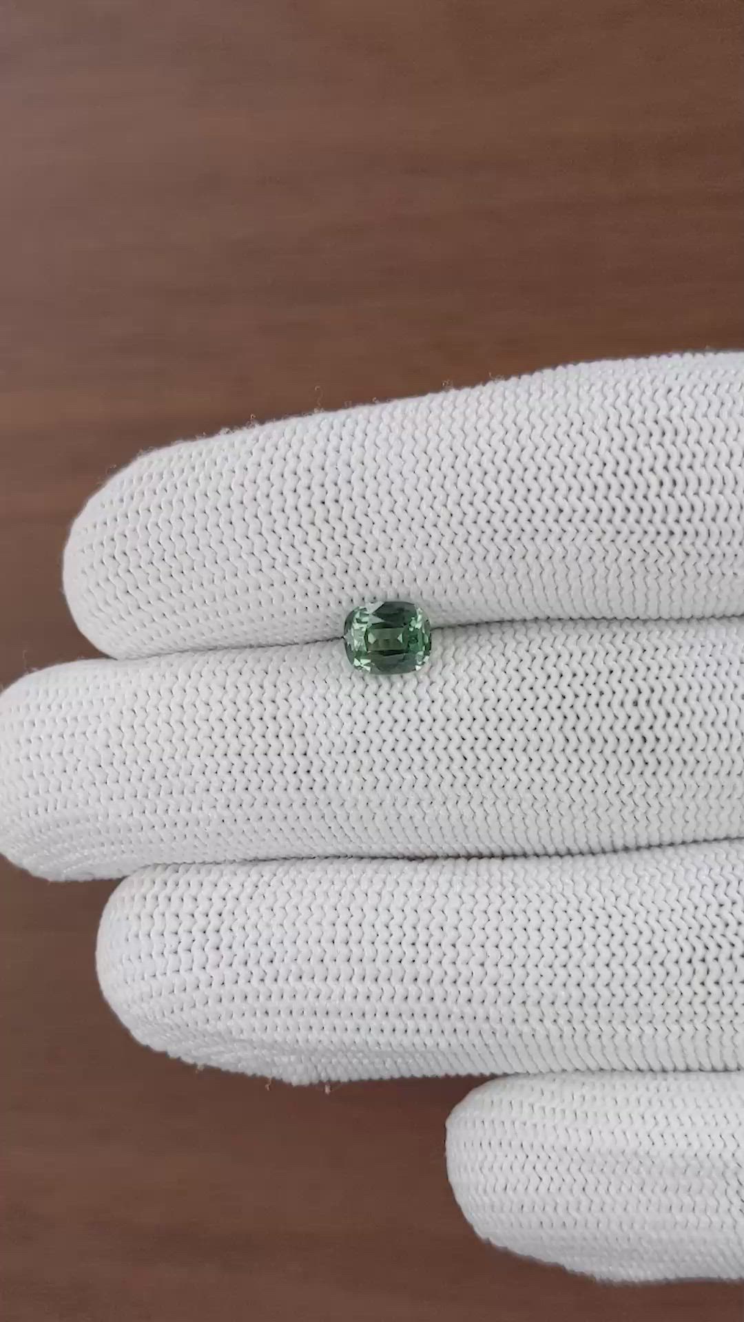 1.48 Ct. Bluish Green Sapphire from Tanzania Size Video