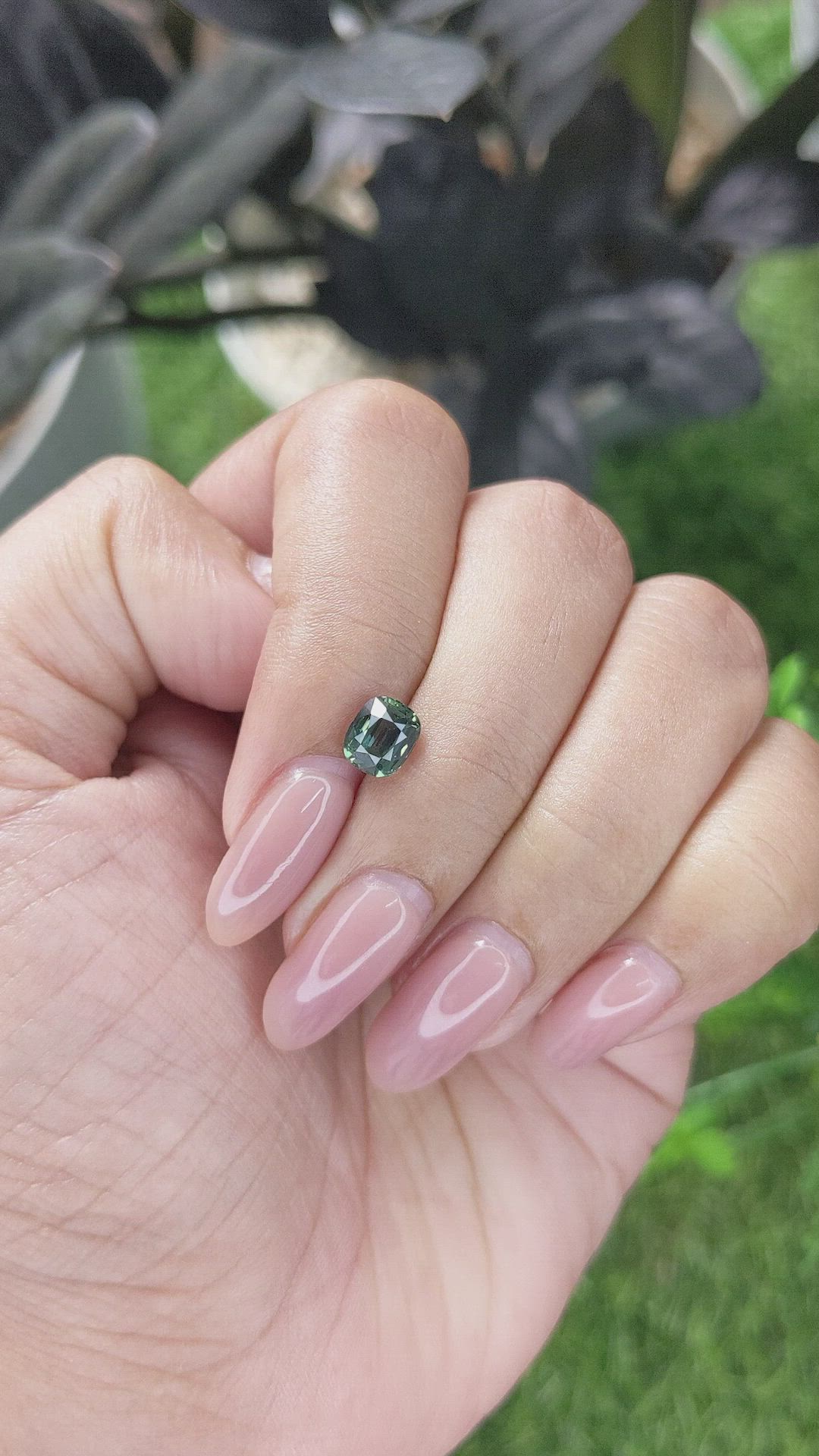 1.48 Ct. Bluish Green Sapphire from Tanzania Size Video